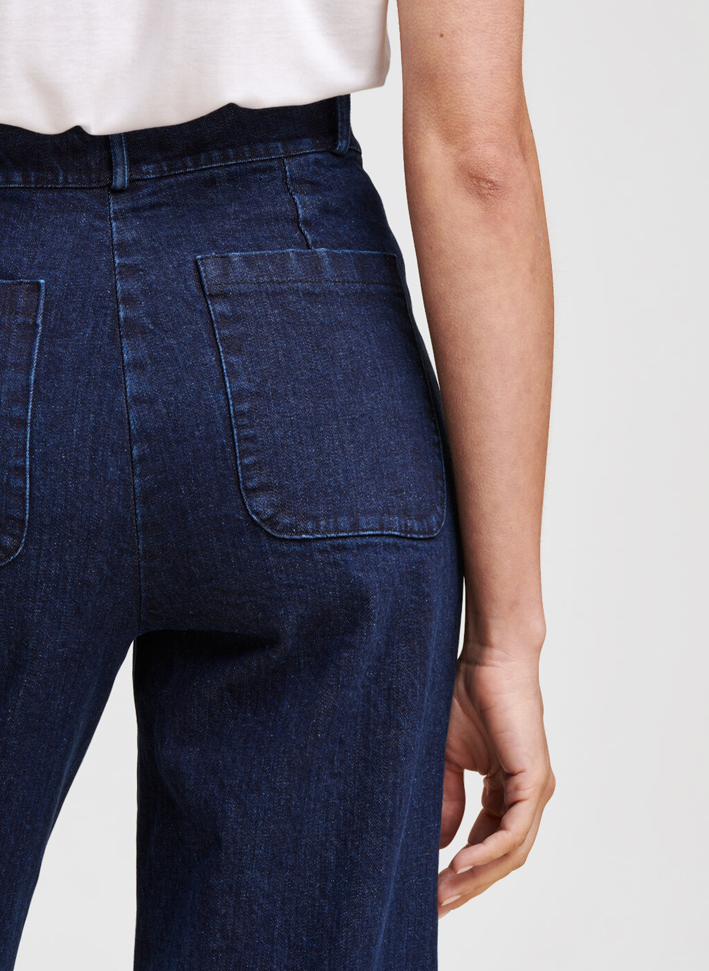 Bootcut-jeans met uitlopende pijpen van katoenmix LA FEE MARABOUTEE Blauw