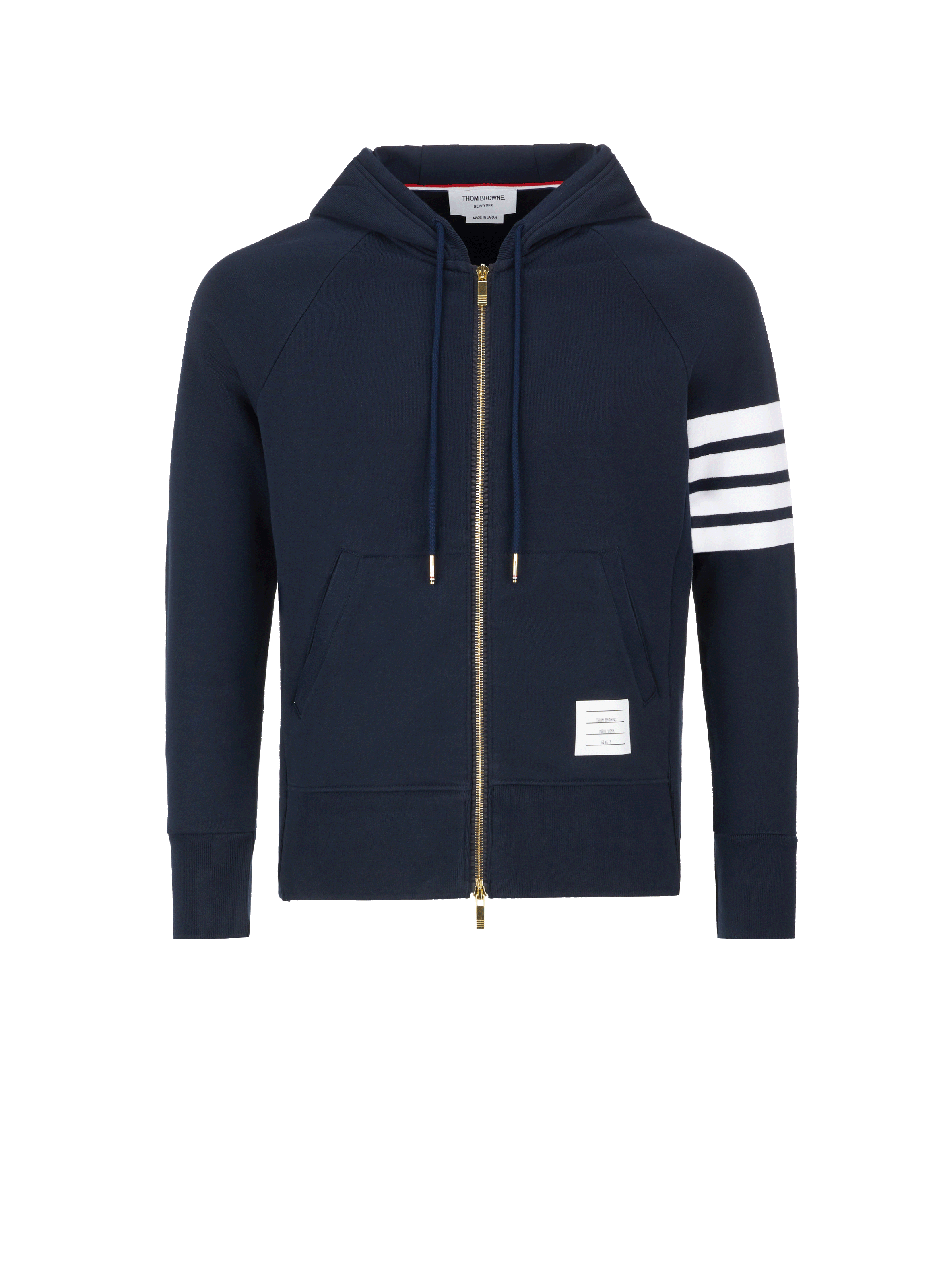 THOM BROWNE Cotton hoodie Blue
