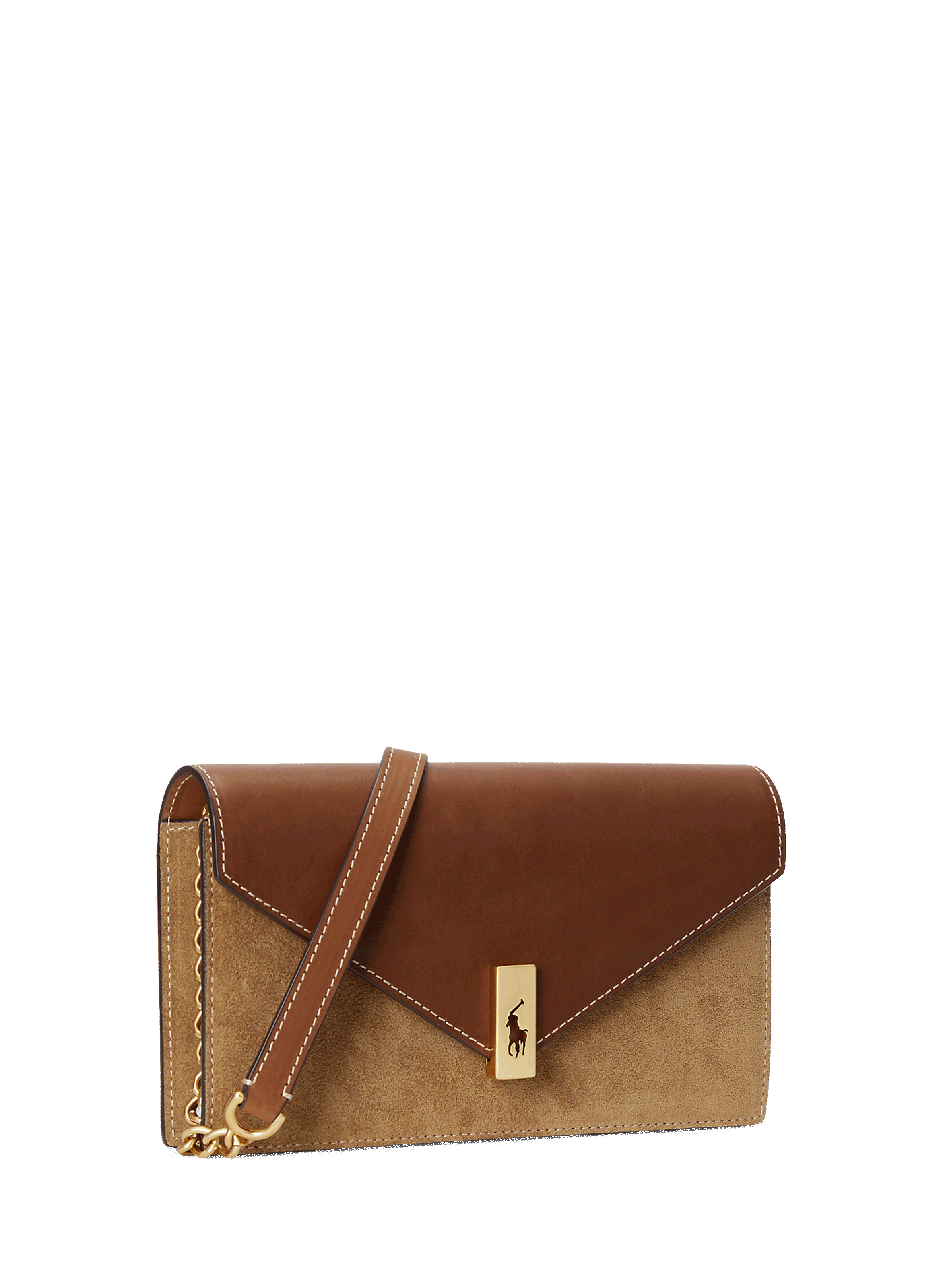 Pochette bandoulière en cuir POLO RALPH LAUREN Marron