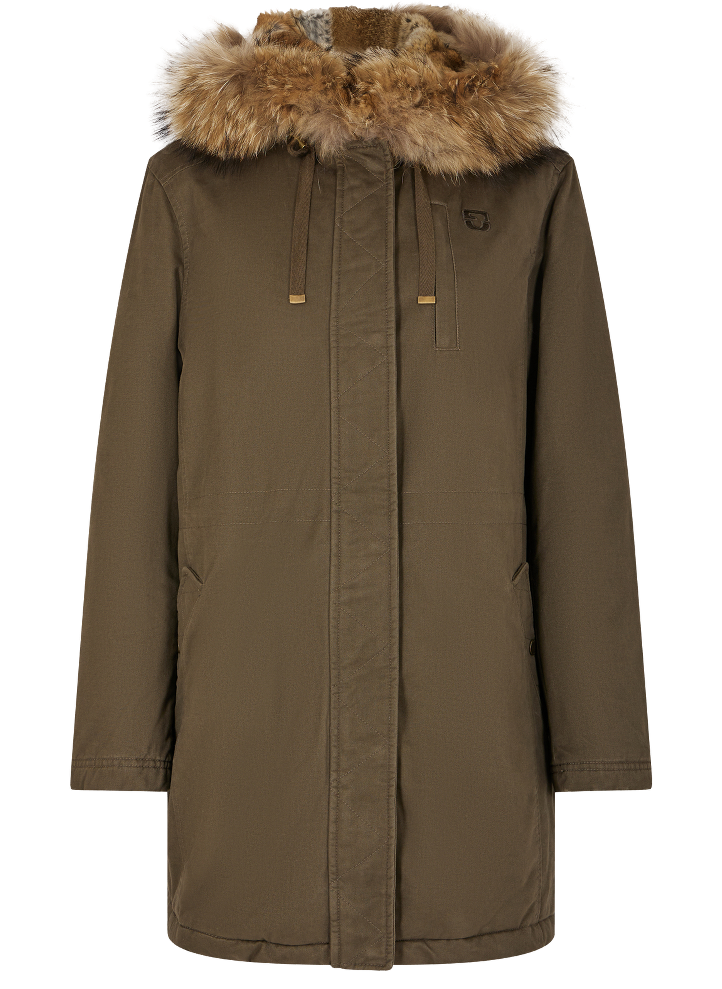 Parka mi-longue fourrée à capuche - loucine GERARD DAREL Vert