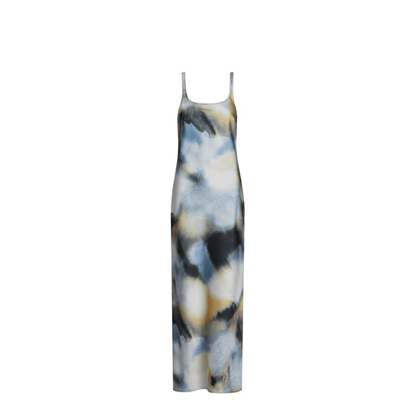 Samsoe & Samsoe Robe Longue Satiné In Bleu