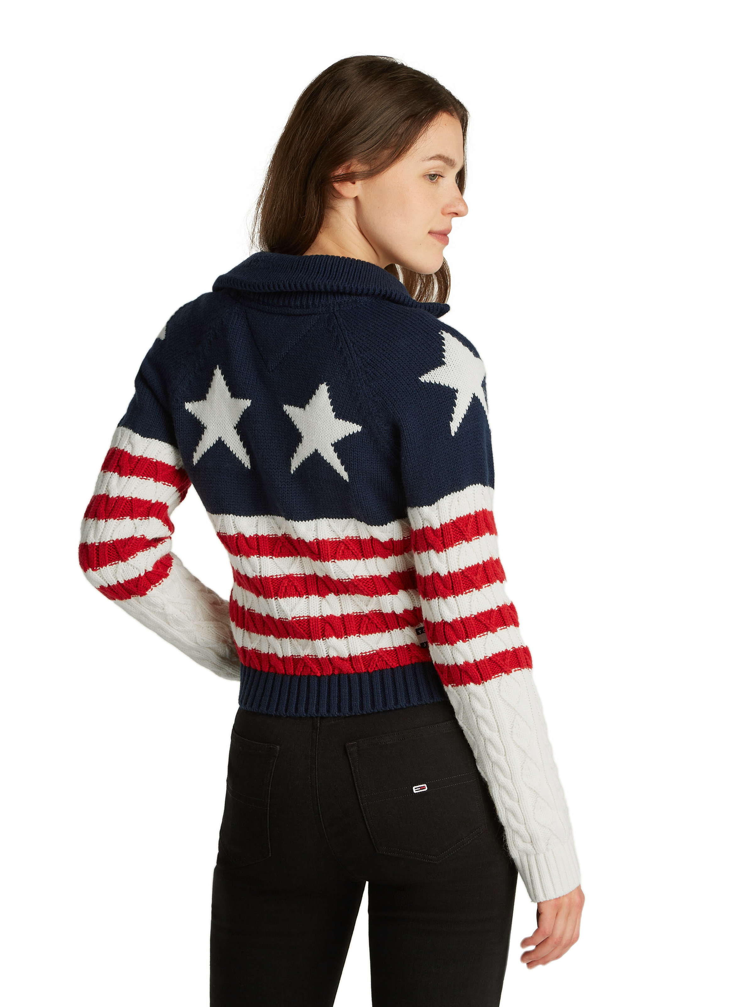 Mixed wool star print sweater Multicolour