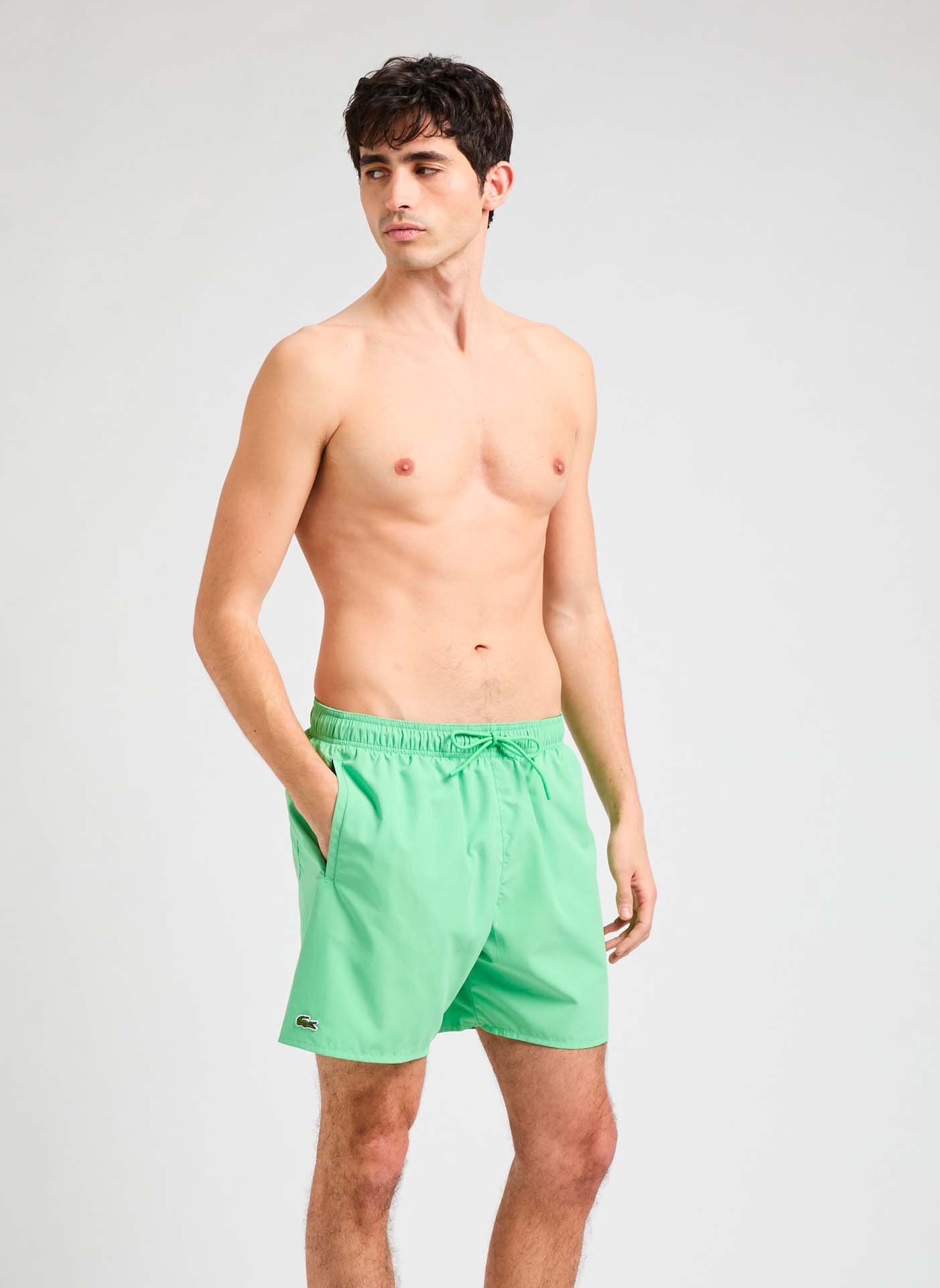 Recycled polyester swim shorts LACOSTE Green
