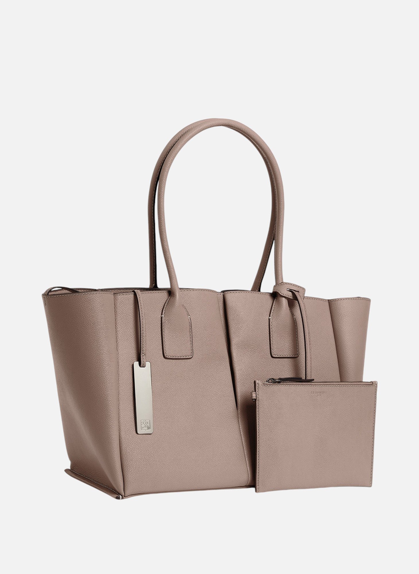 Grand sac cabas elena en cuir grainé LE TANNEUR Gris