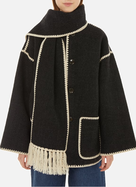 Manteau court avec col écharpe Gris by TOTEME TOTEME Manteau court avec col écharpe Gris