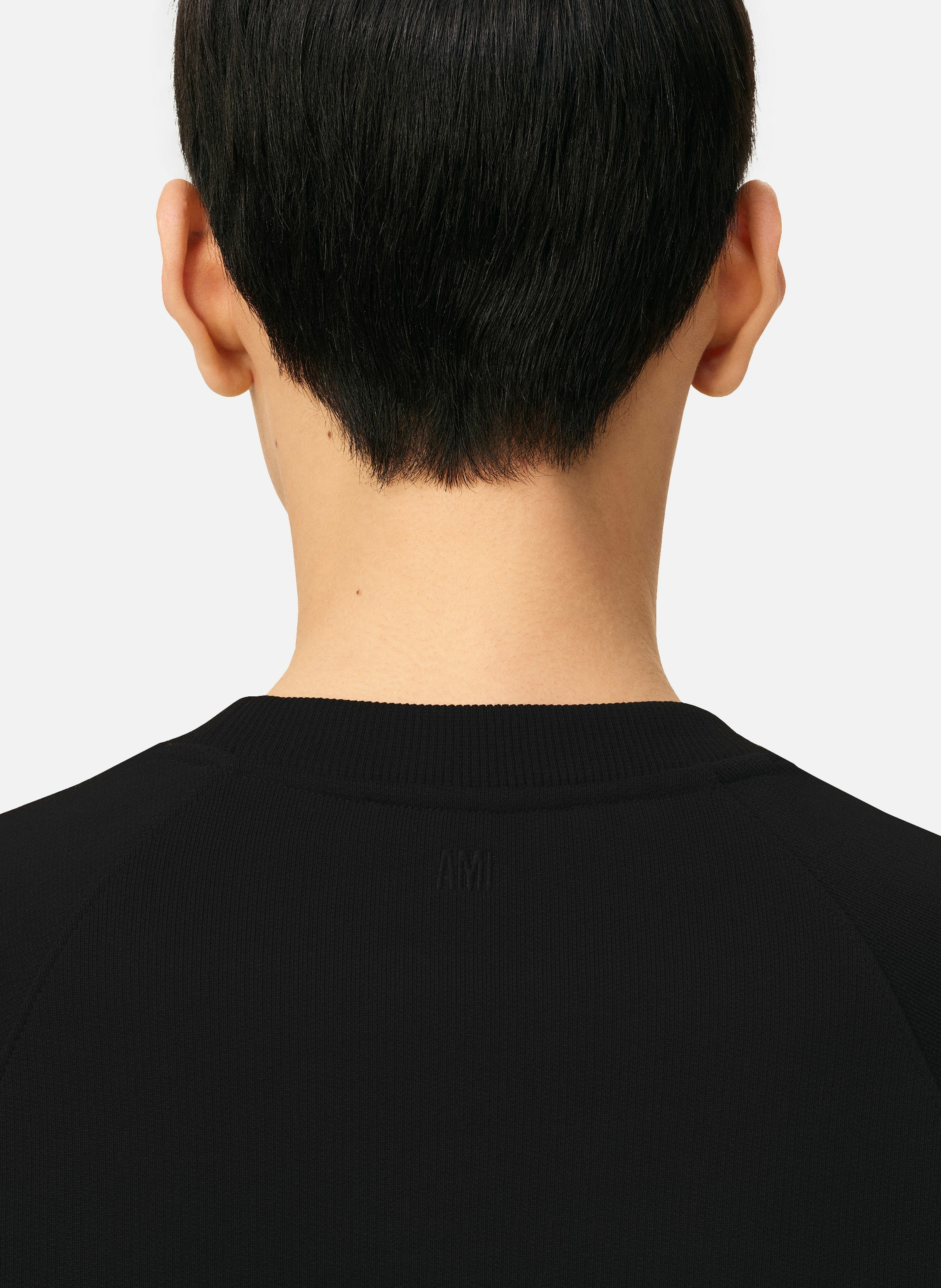 Sweatshirt ami de coeur embossé unisexe en coton AMI PARIS Noir