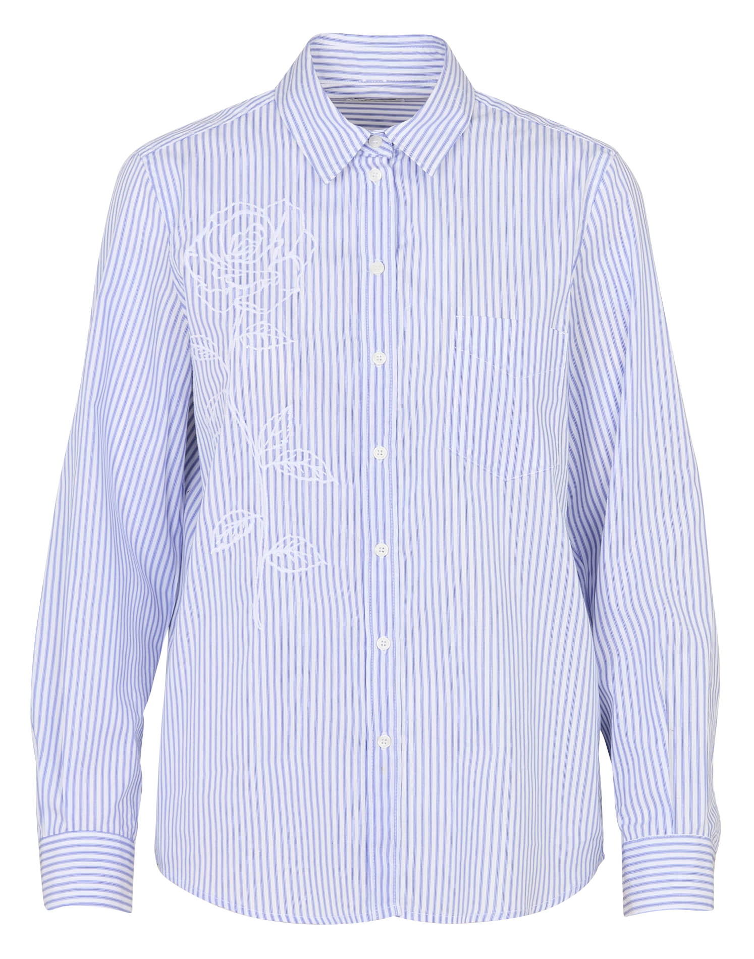 Chemise droite en coton rayé IKKS Bleu