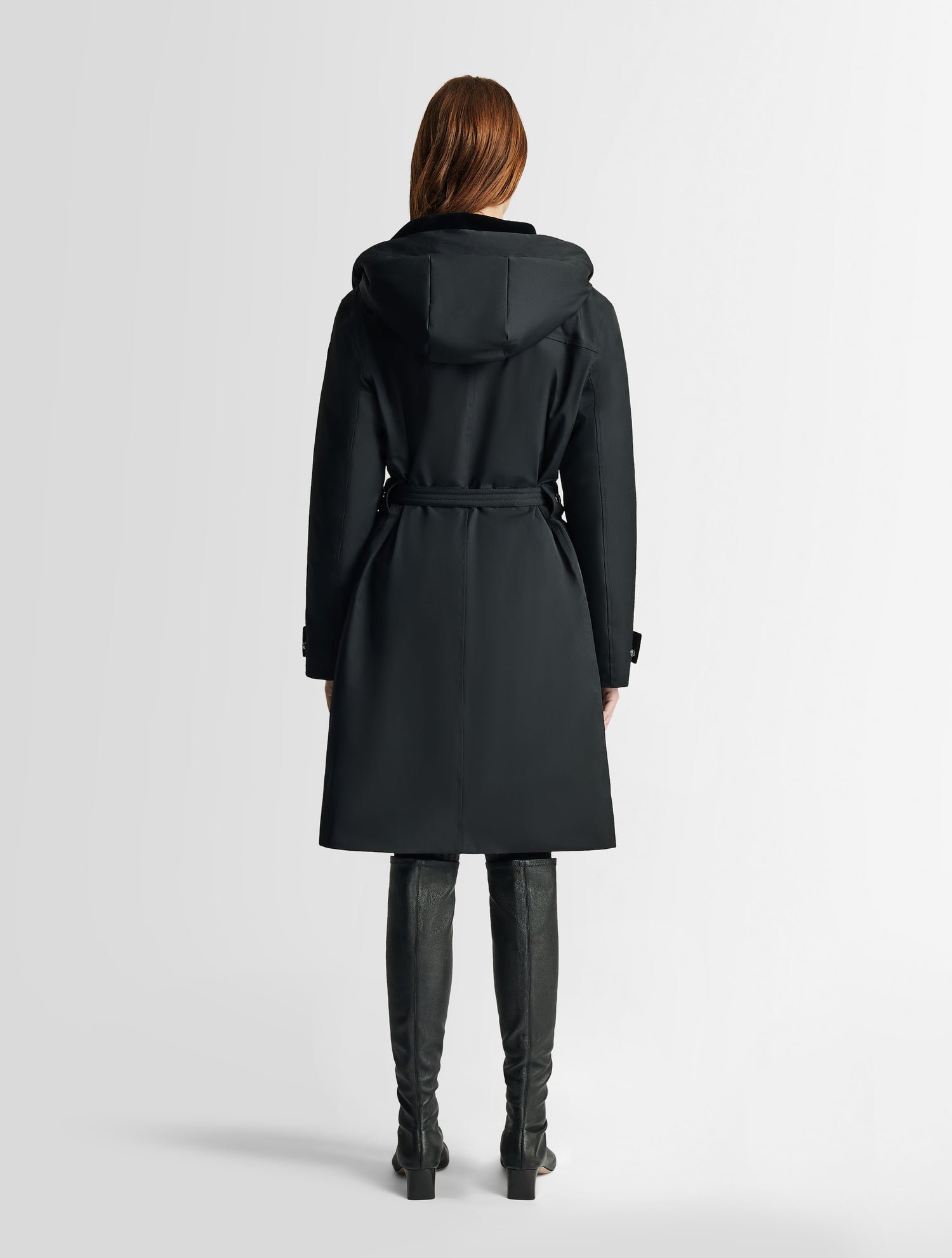 Manteau shaïs col capuche coupe regular FUSALP Noir