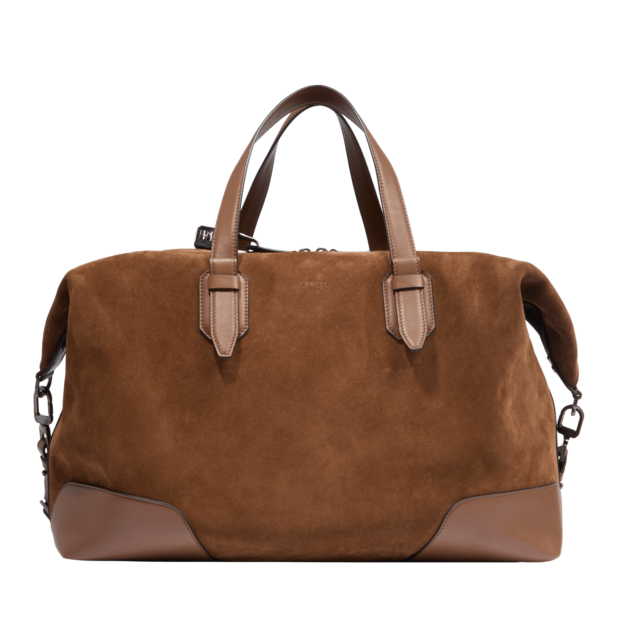 Sac weekend zippé charlie de lancel en cuir LANCEL Marron
