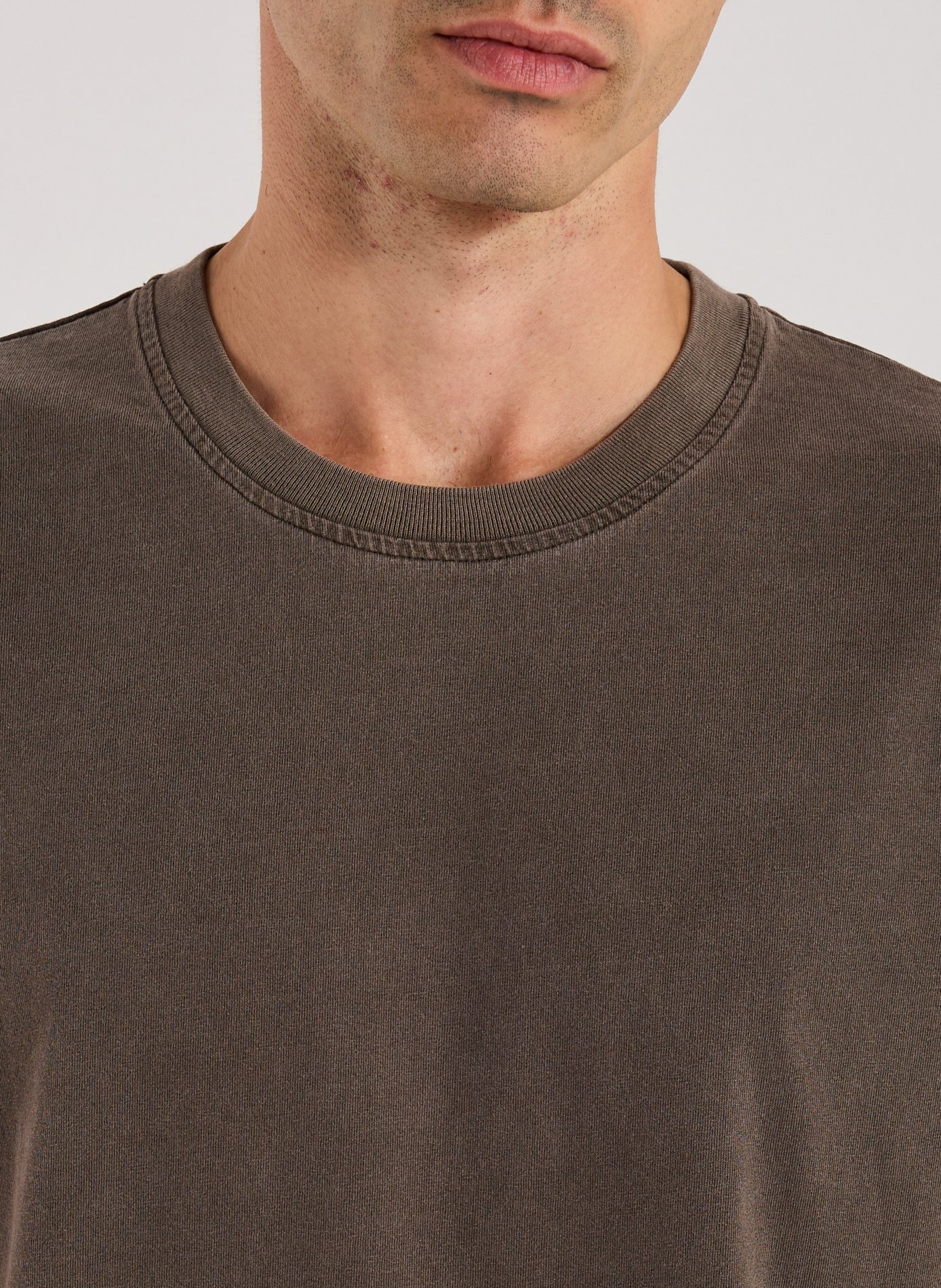 T-shirt col rond en coton SAMSOE SAMSOE Marron