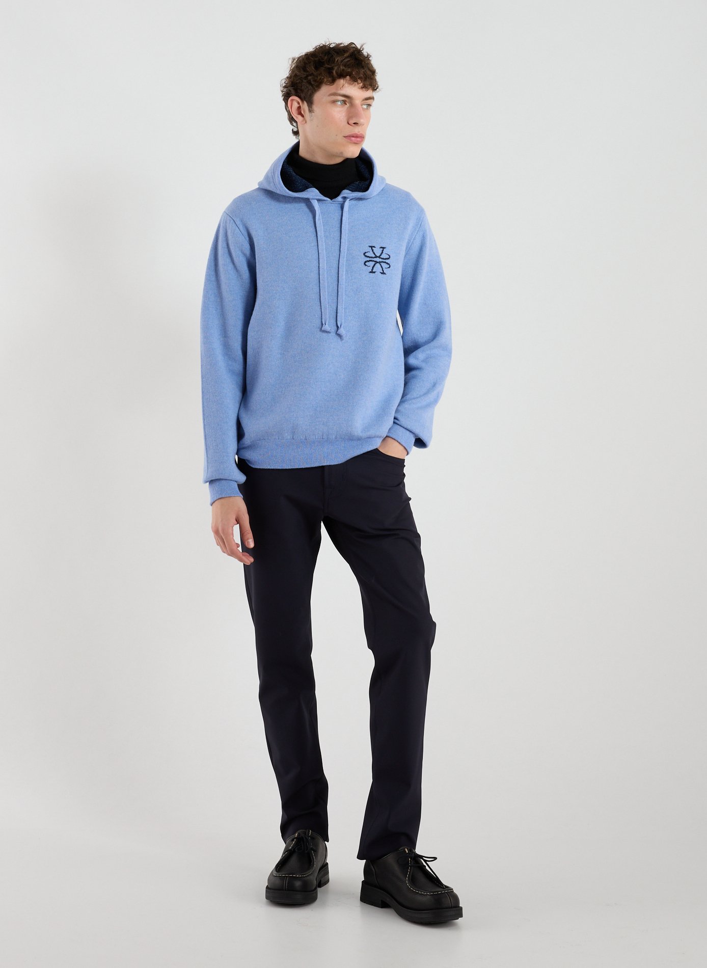 Pull à capuche en laine mélangée JACOB COHEN Bleu