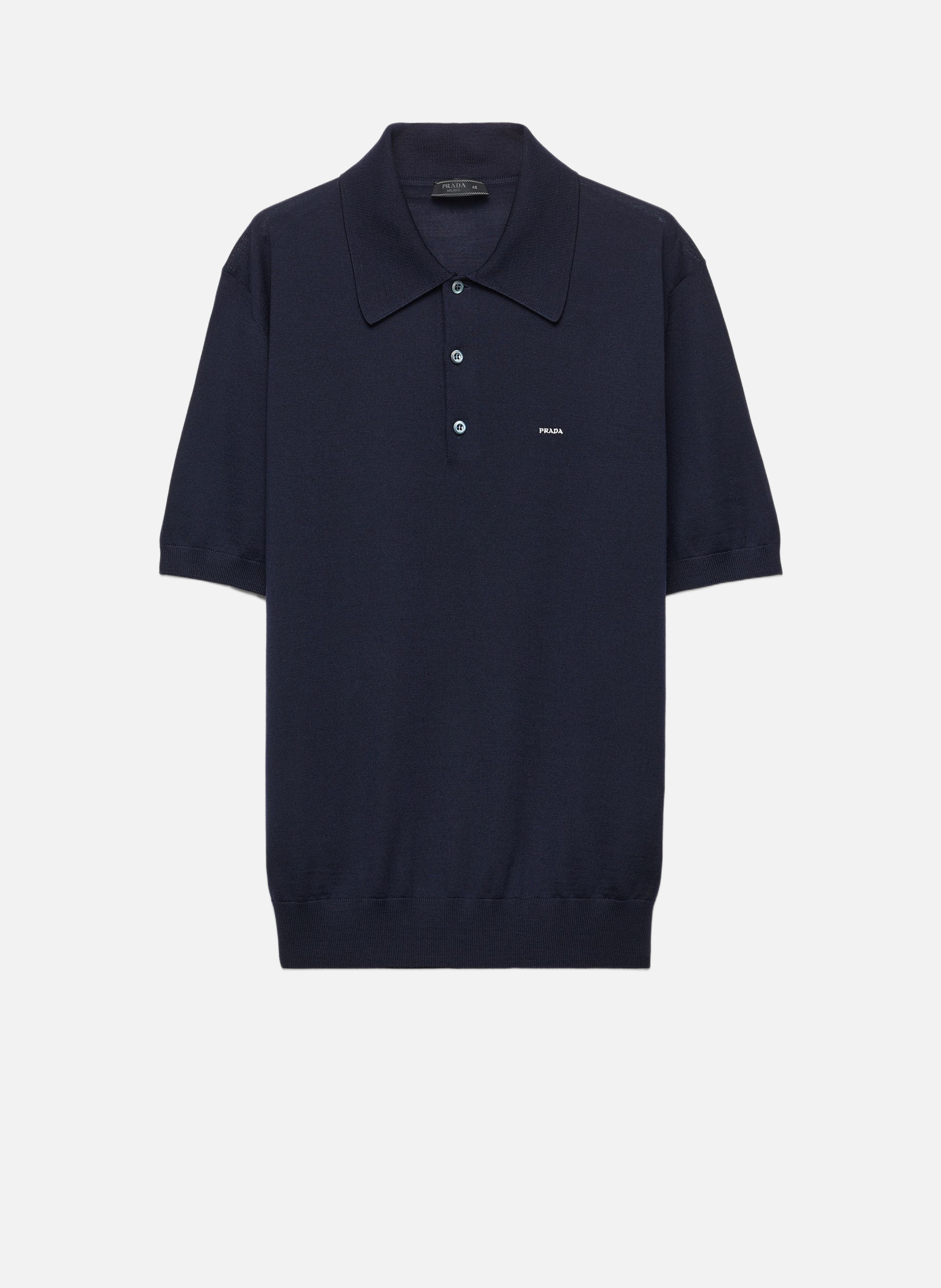 Polo en laine extra fine PRADA Bleu