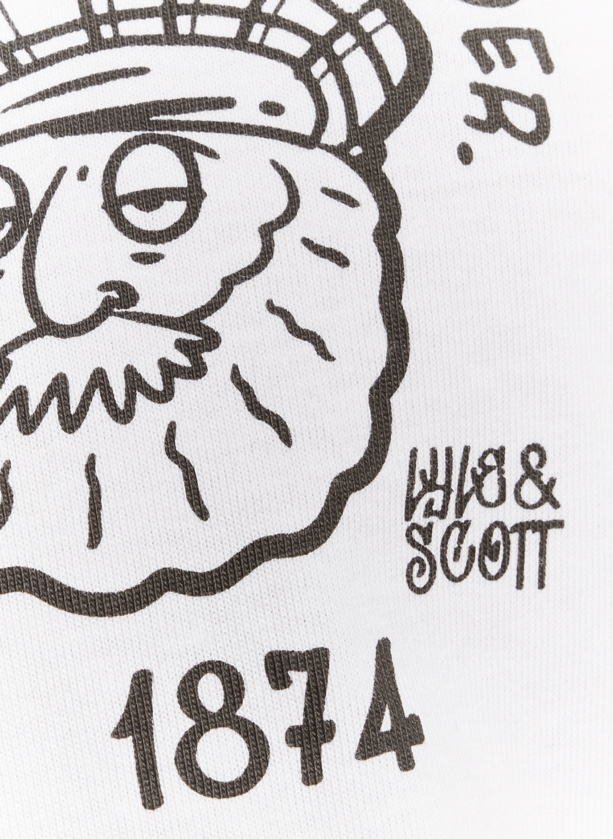 T-shirt imprimé à col rond en coton LYLE & SCOTT Blanc