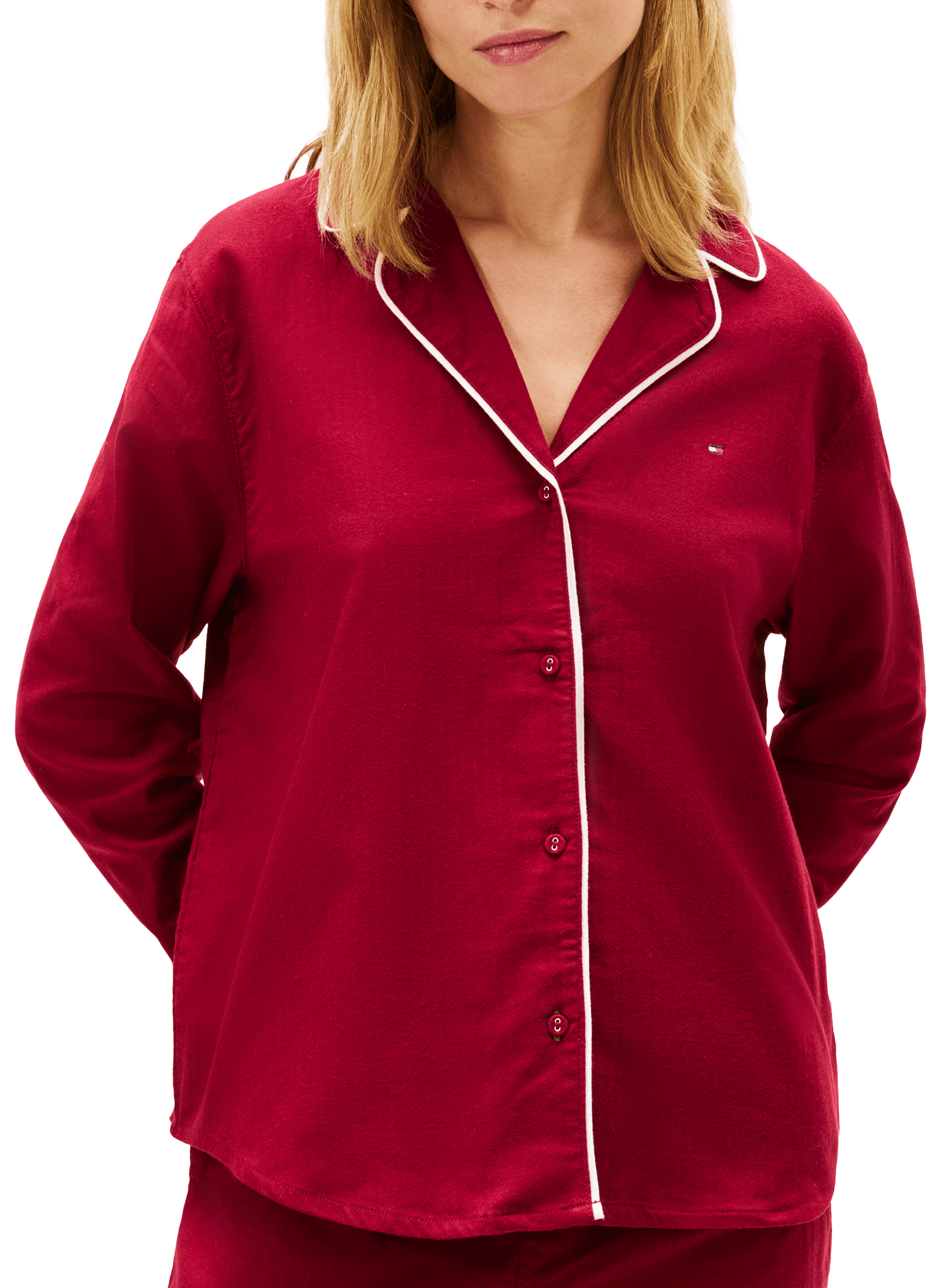 TOMMY HILFIGER Chemise de pyjama en coton Rouge