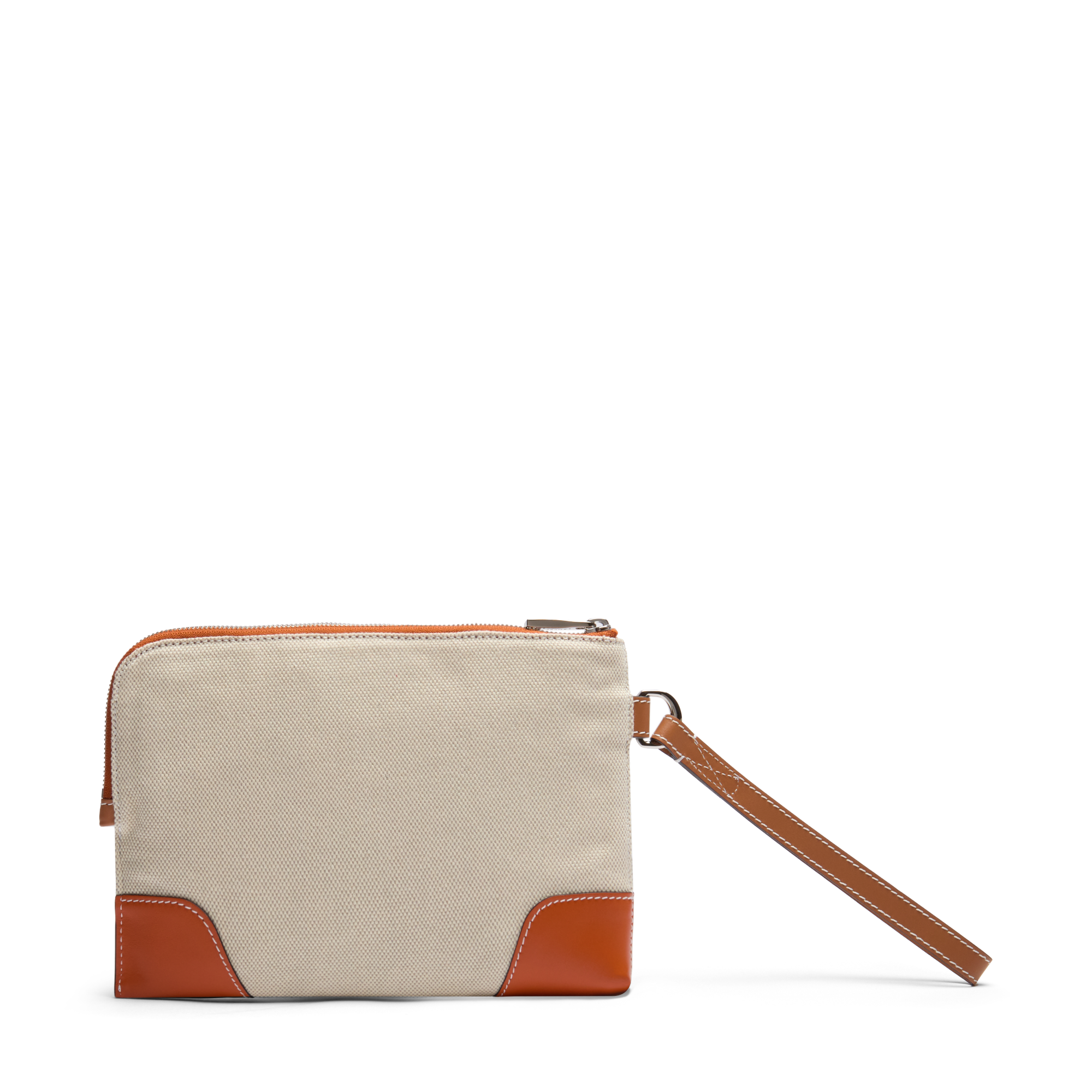 Pochette dragonne zippée lancel x roland garros en coton LANCEL Beige