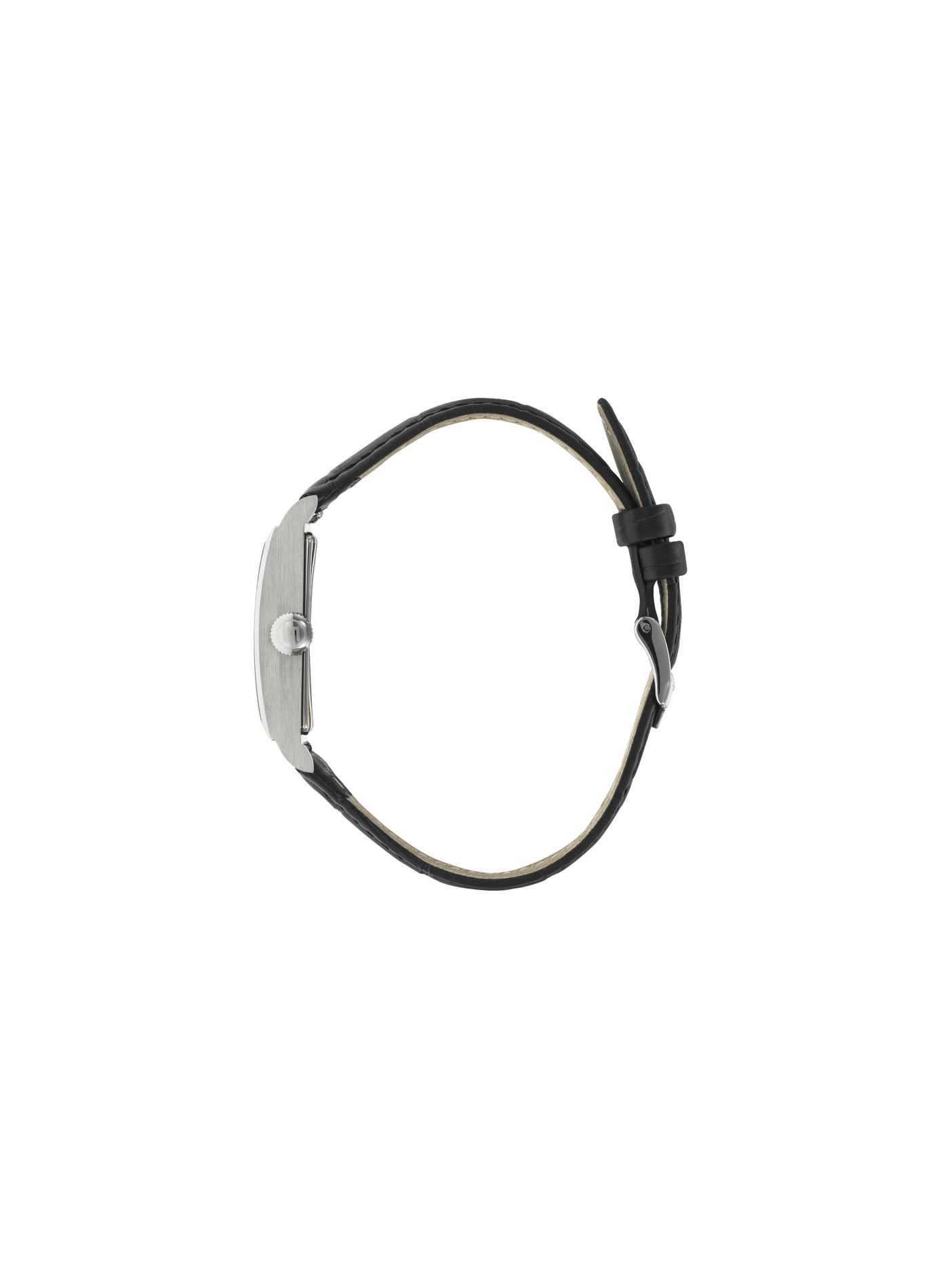 Montre quartz rectangulaire classique en cuir LIP Argent