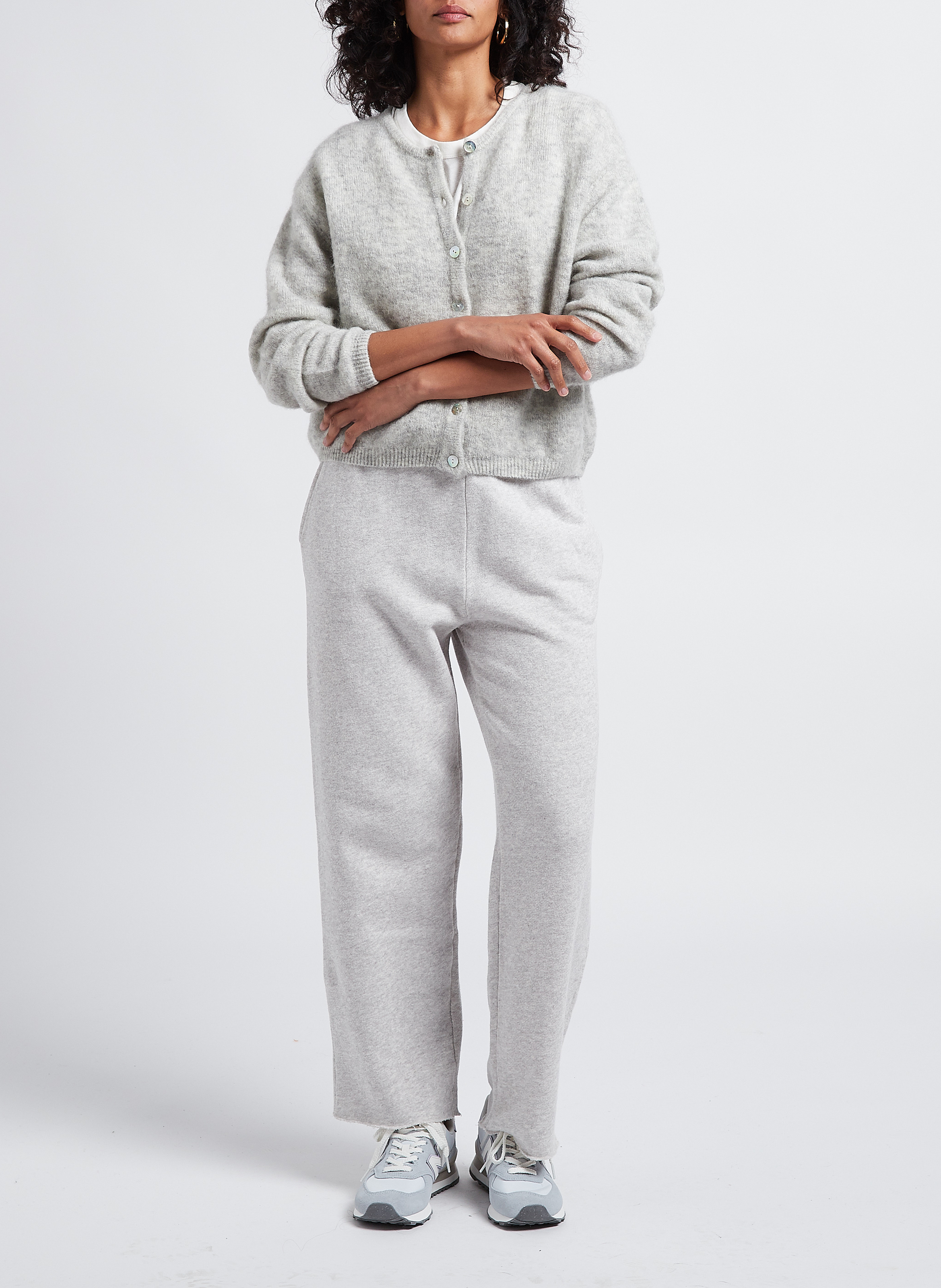 Gilet ample col rond en laine mélangée vitow AMERICAN VINTAGE Gris