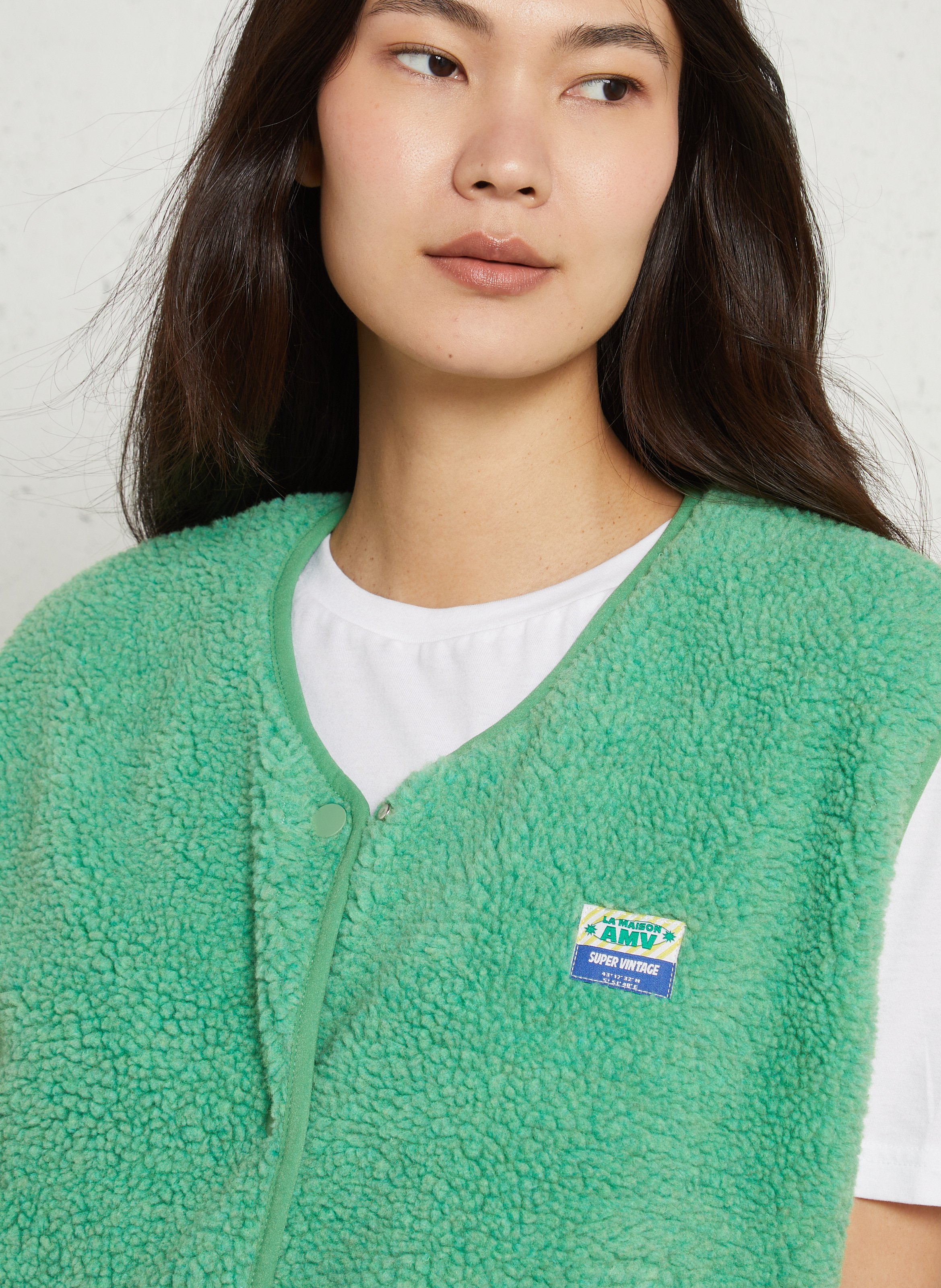 Gilet col rond molletonné sans manches hoktown Vert