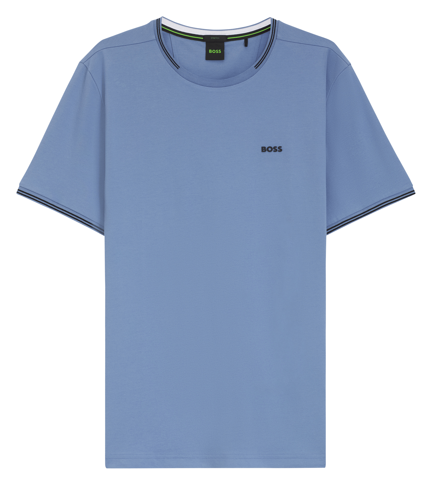 Tee-shirt col rond en coton mélangé BOSS Bleu