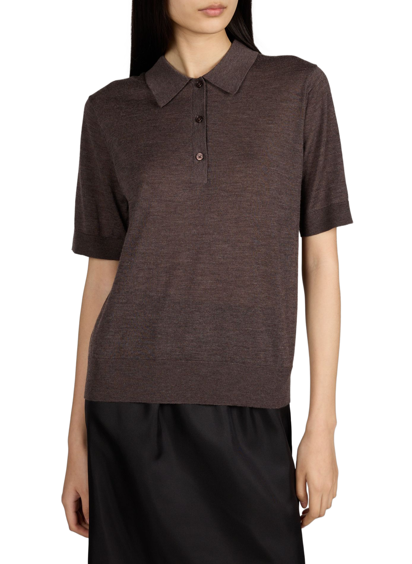 Polo Migo en cachemire fluide LOULOU DE SAISON Marron