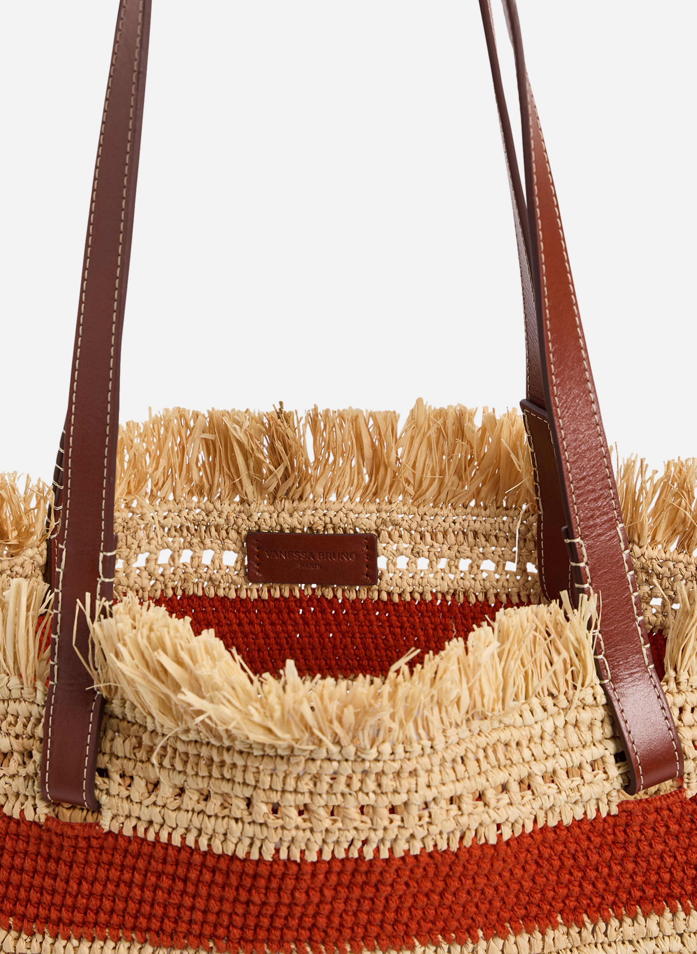 Panier en raphia et coton VANESSA BRUNO Orange