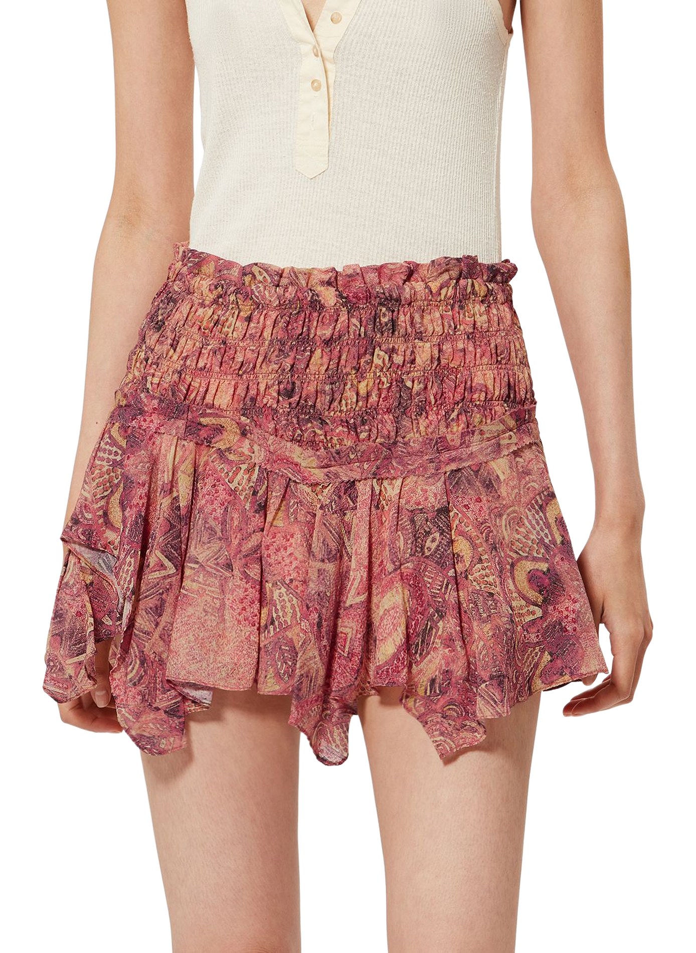 Short silk ruffled skirt by Ceiva ISABEL MARANT Pink