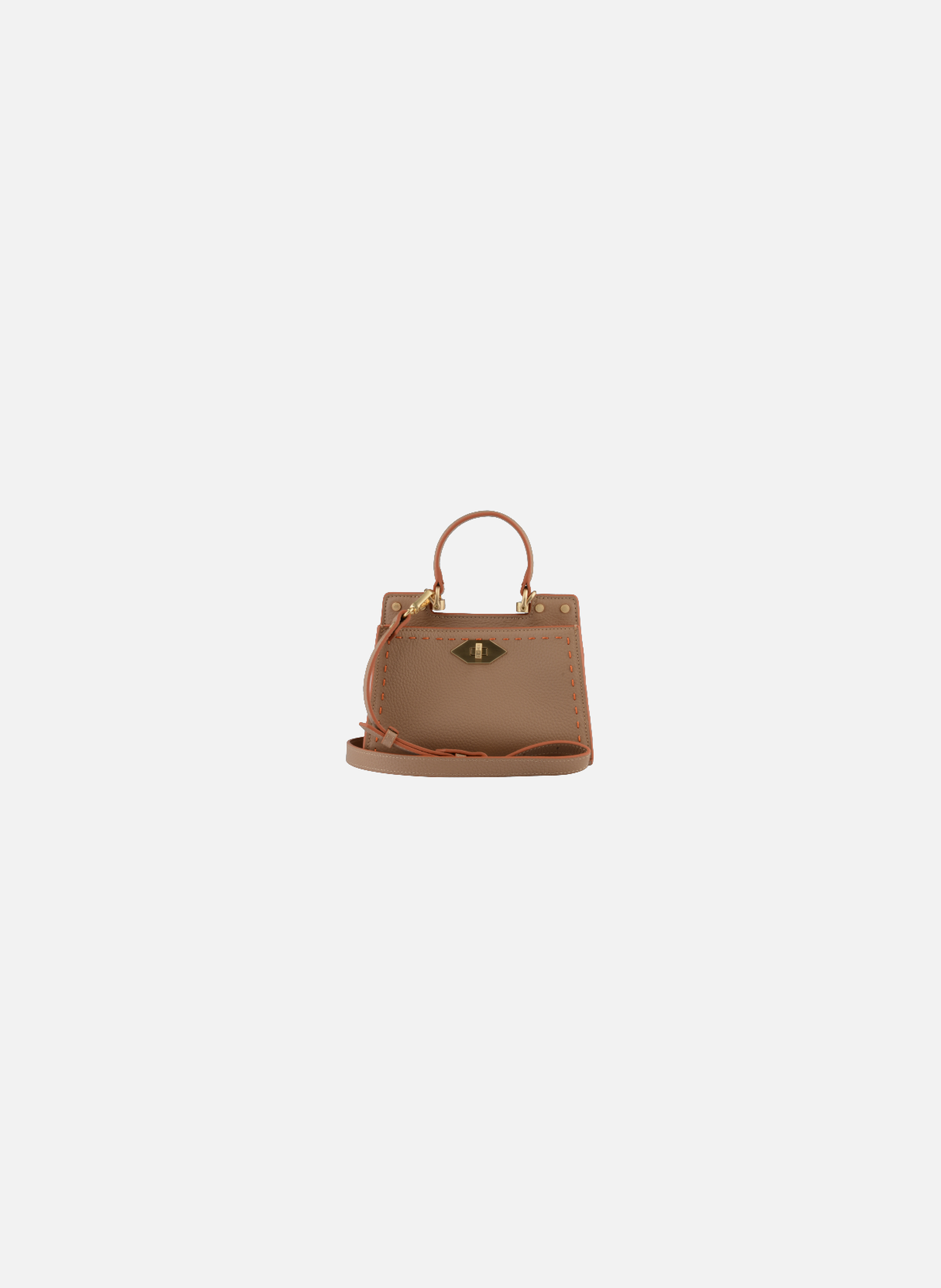 Trianon | sac à main micro en cuir de vachette  Mastic-orange