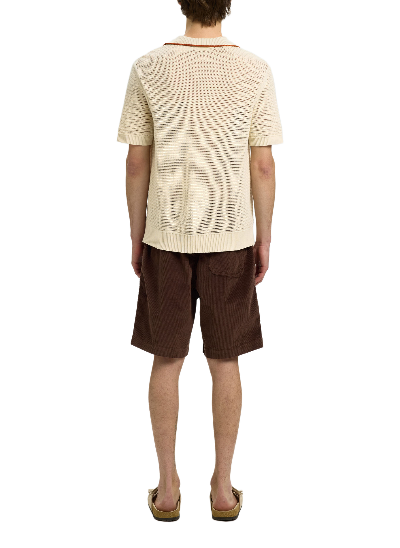 Short sleeve cotton polo shirt SELECTED Beige