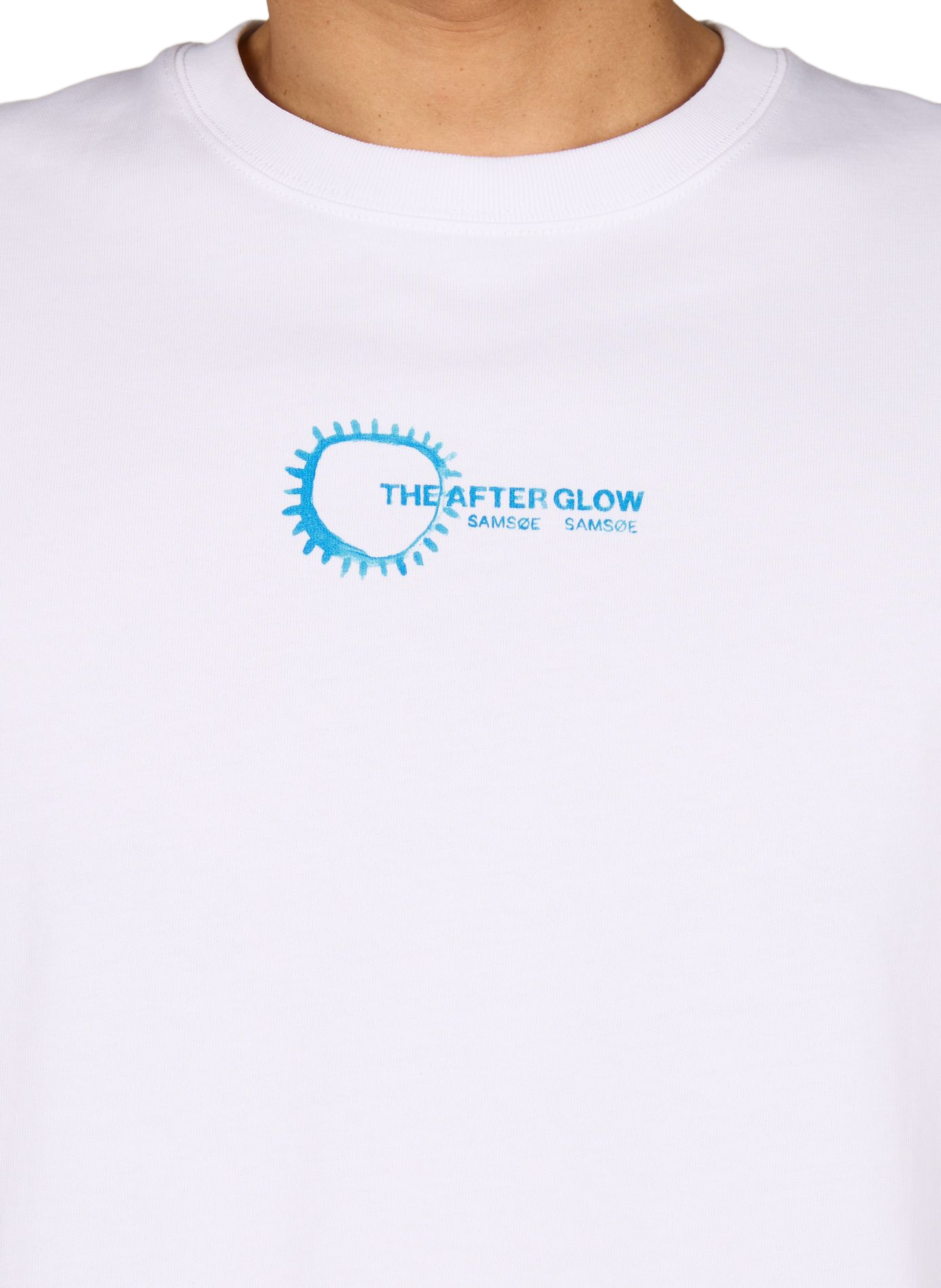 Straight logo cotton t-shirt SAMSOE SAMSOE White