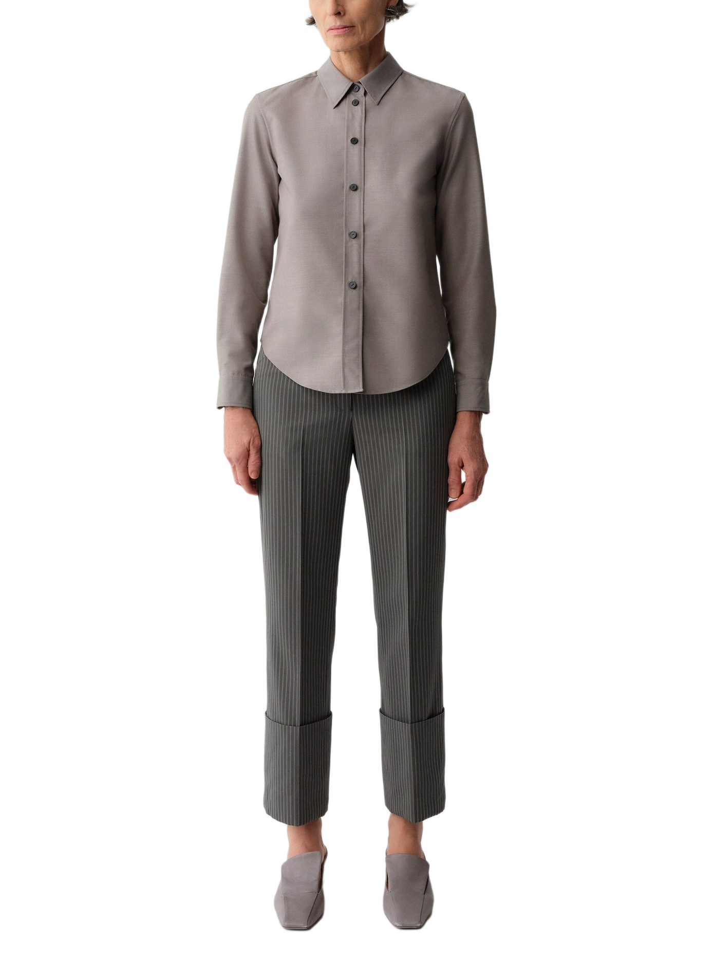 Sophie straight shirt in wool and silk CALVIN KLEIN COLLECTION Grey