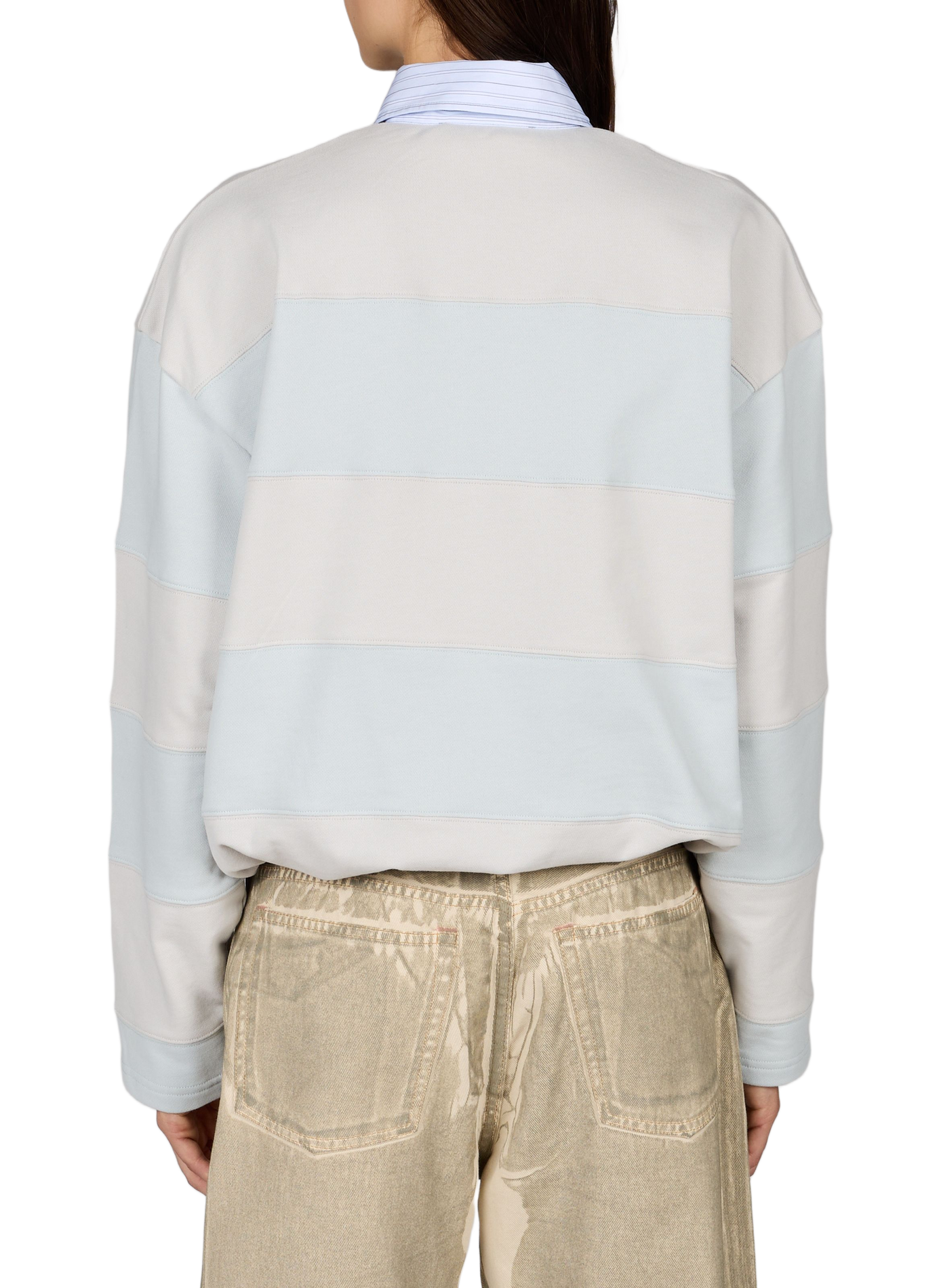 Gestreiftes Baumwoll-Poloshirt. ACNE STUDIOS Blau