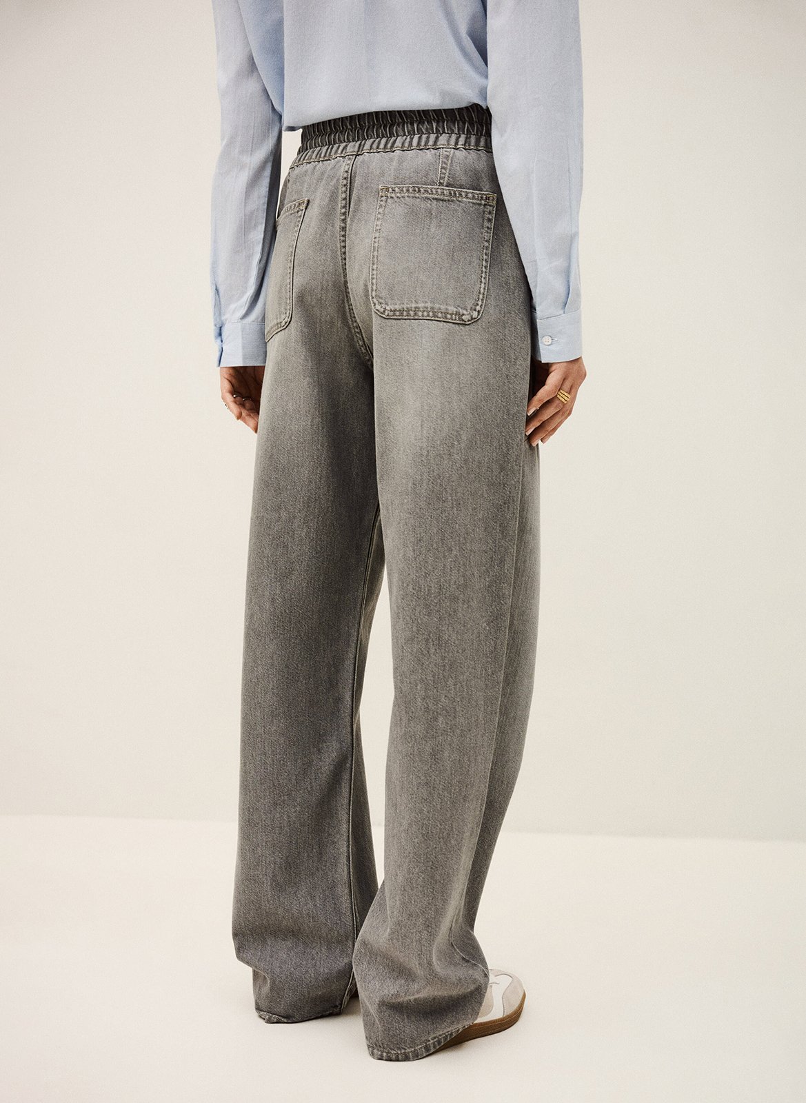 Jean large en coton yima BA&SH Gris