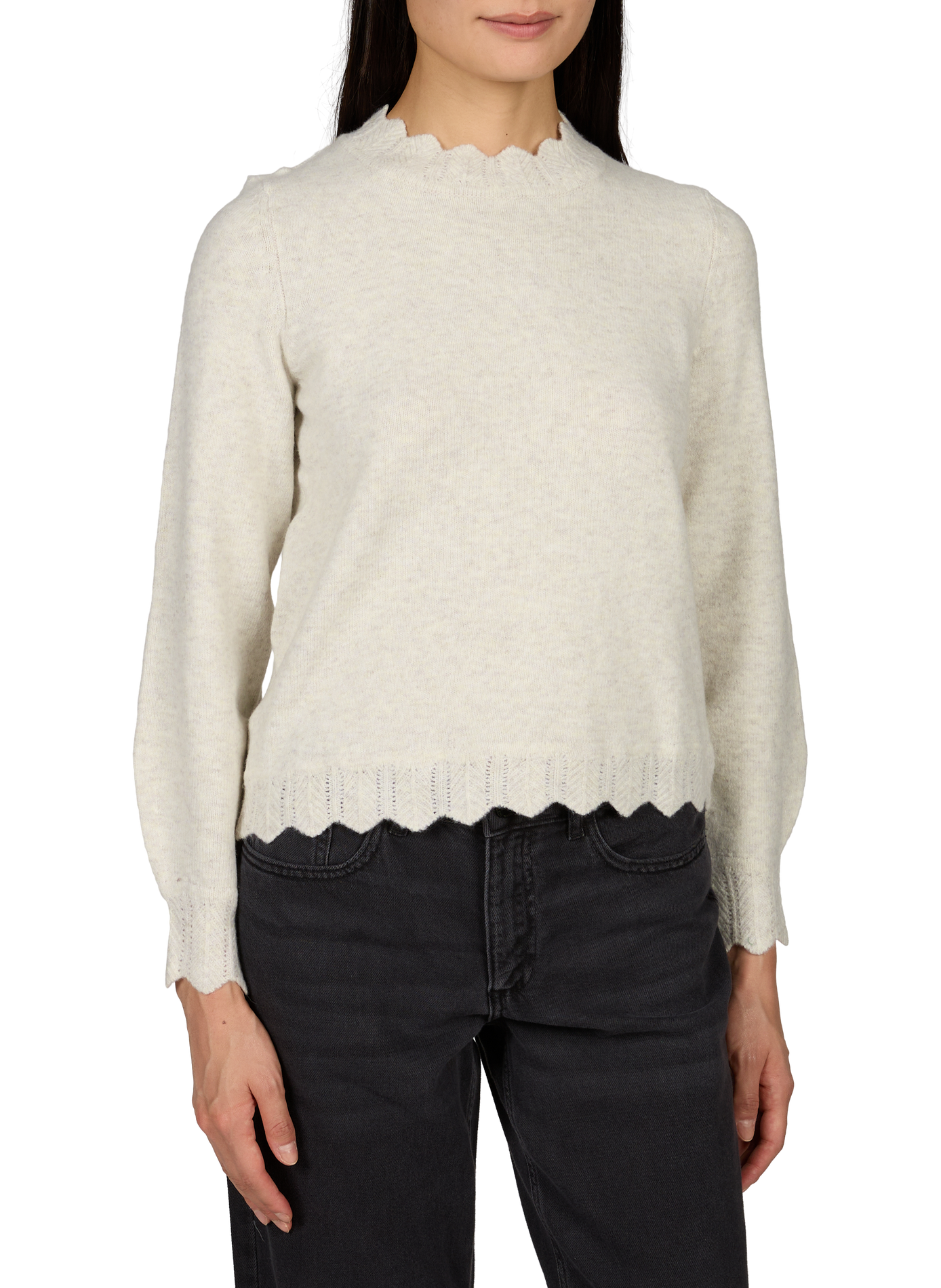Straight high neck sweater VILA Beige