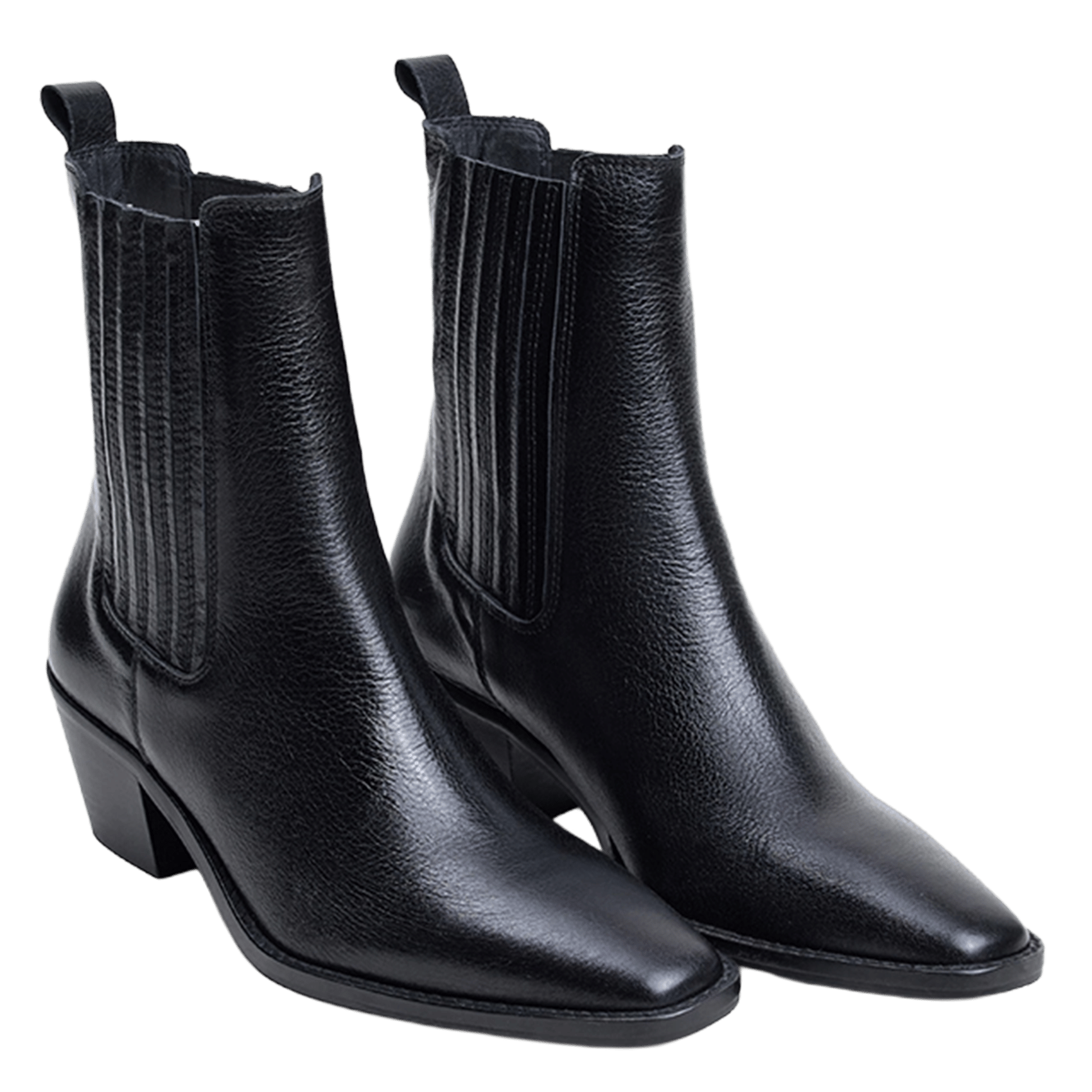 Bottines en cuir birman JONAK Noir