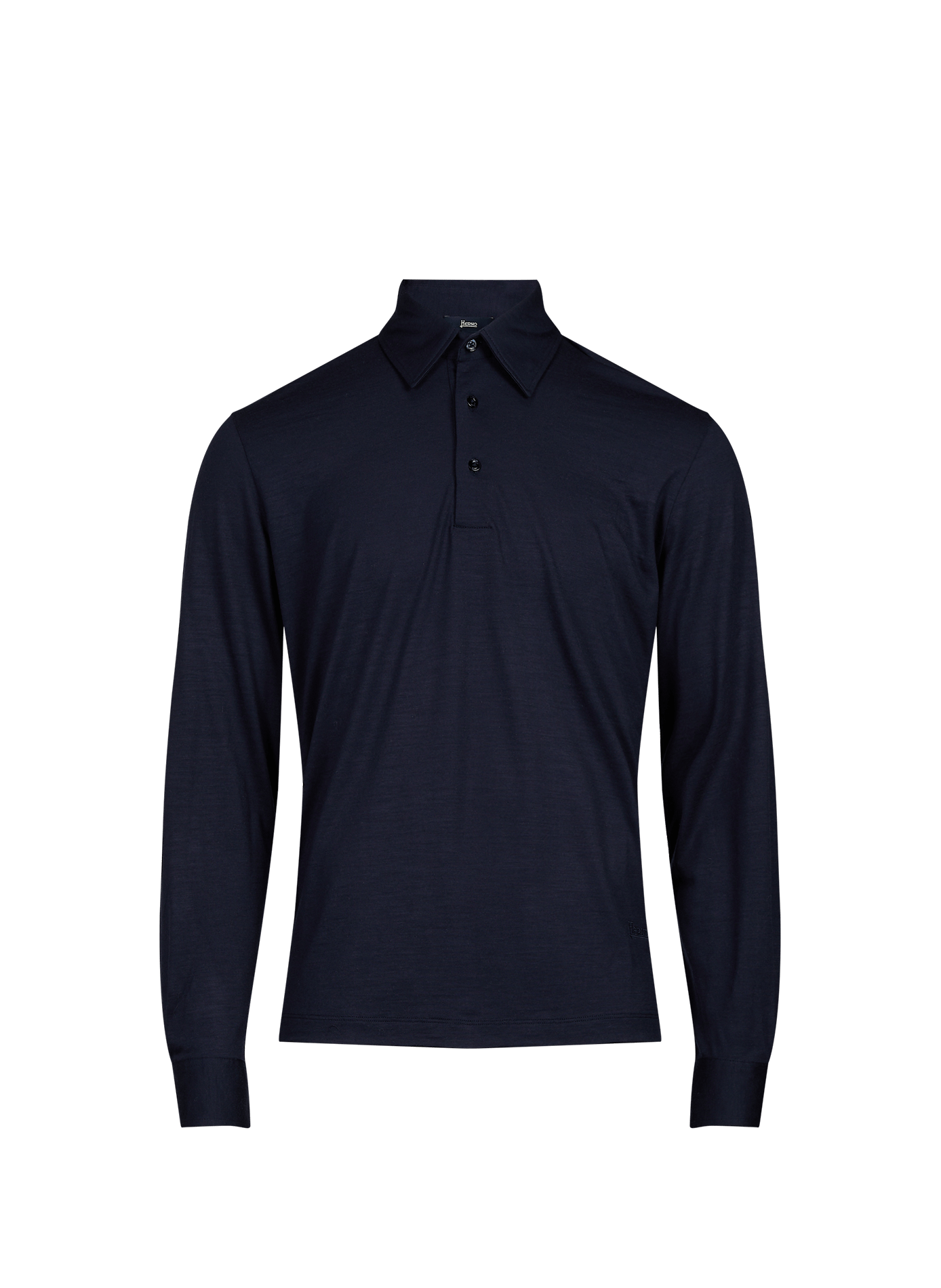 Fijne effen wollen polo HERNO Blauw