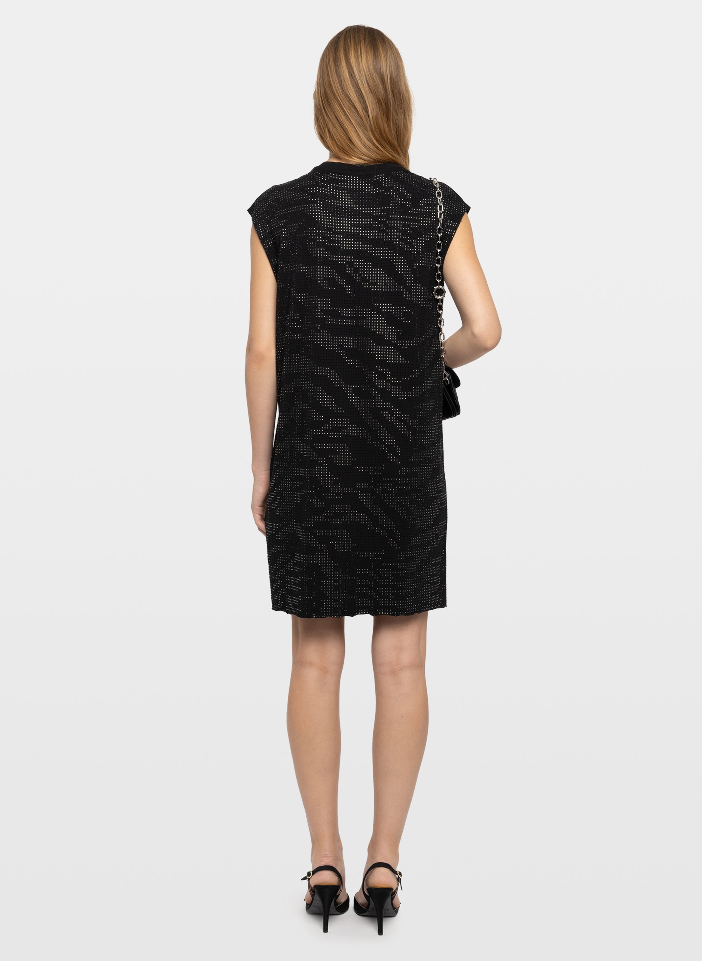Robe courte avec strass et imprimé animal roe ZADIG&VOLTAIRE Noir