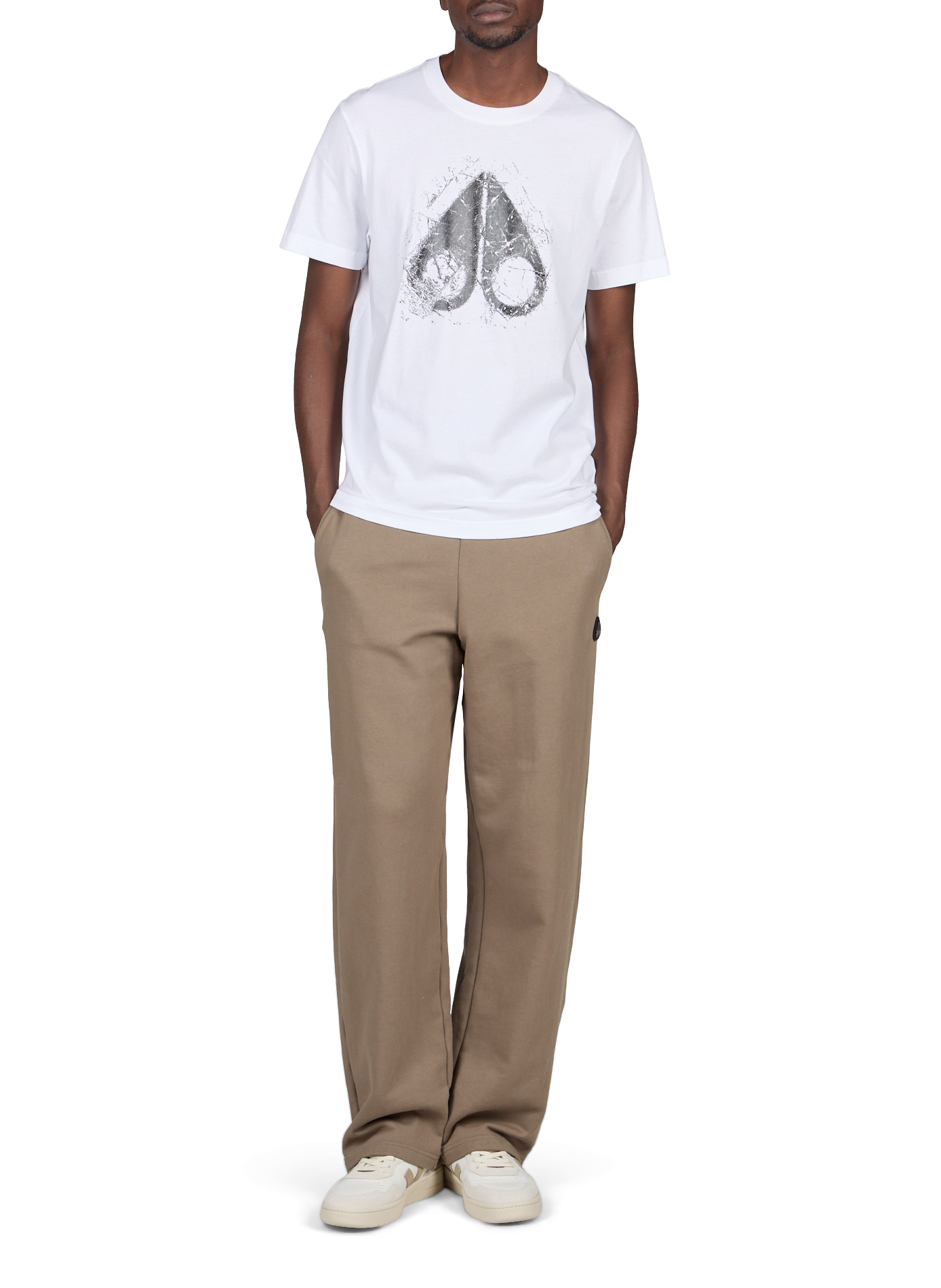 Straight printed cotton T-shirt MOOSE KNUCKLES White