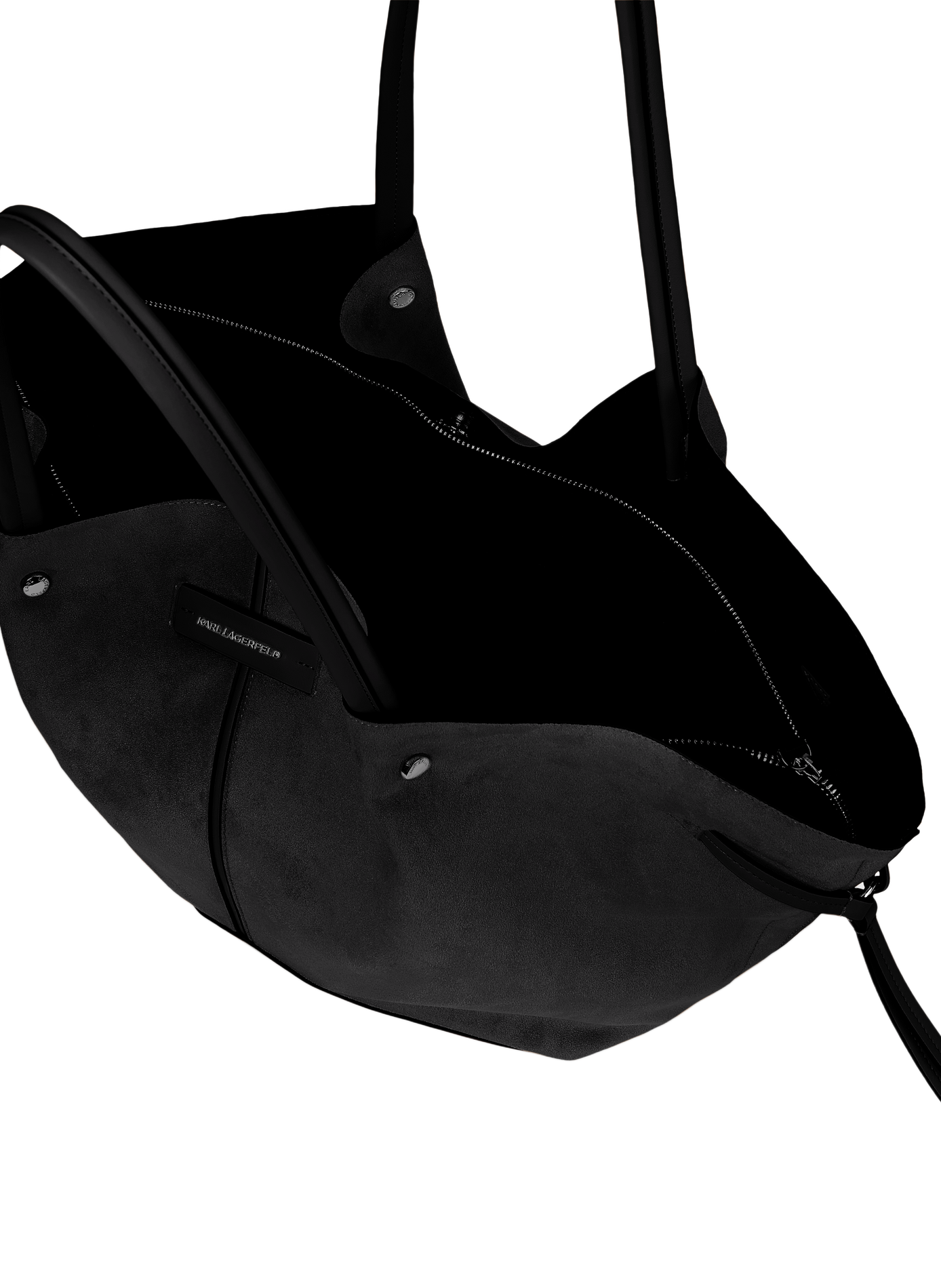 Tas K/Pierced suède-effect | Zwart KARL LAGERFELD Dames