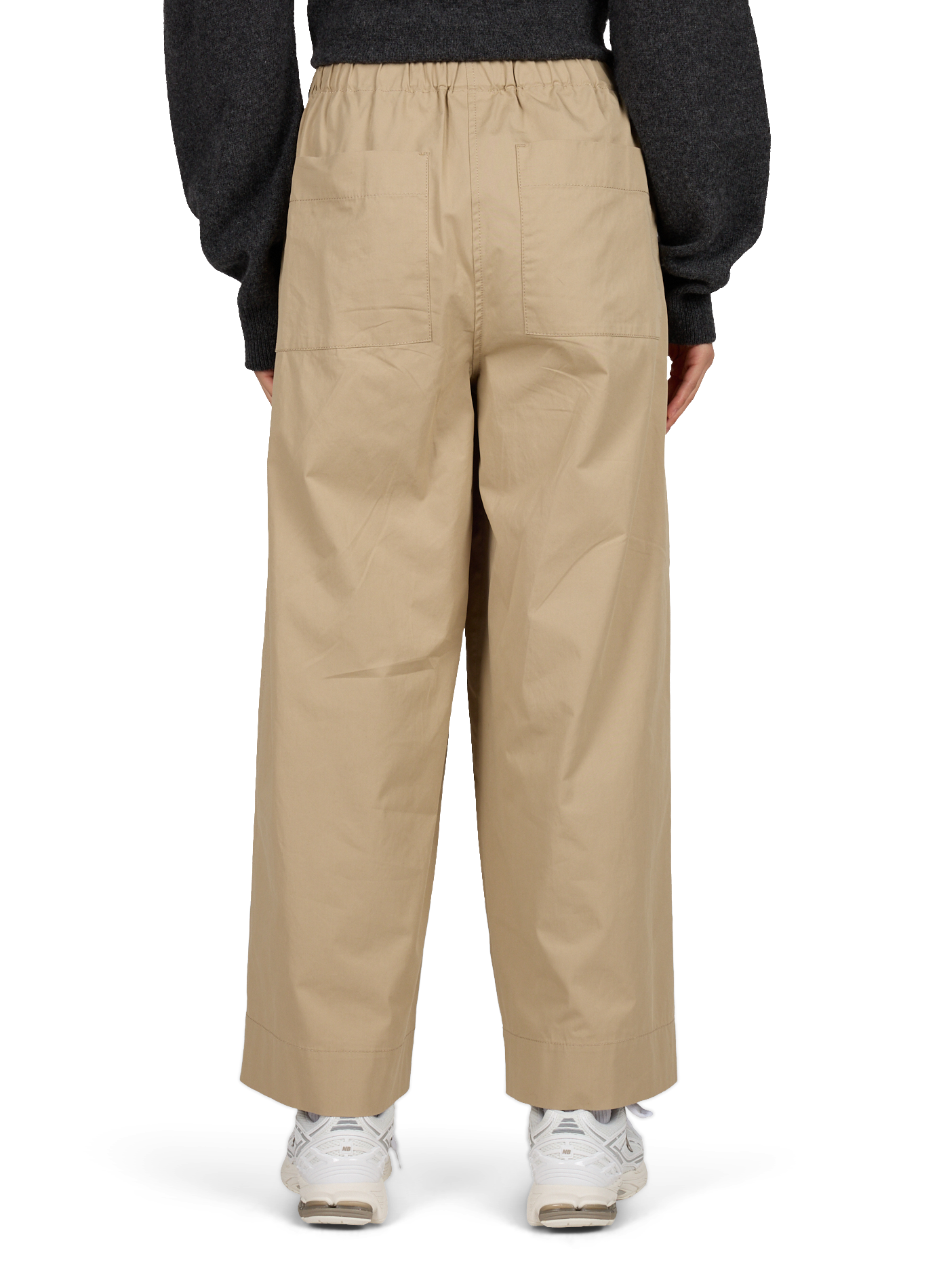 High-waisted wide-leg cotton pants MAX MARA WEEK END Beige