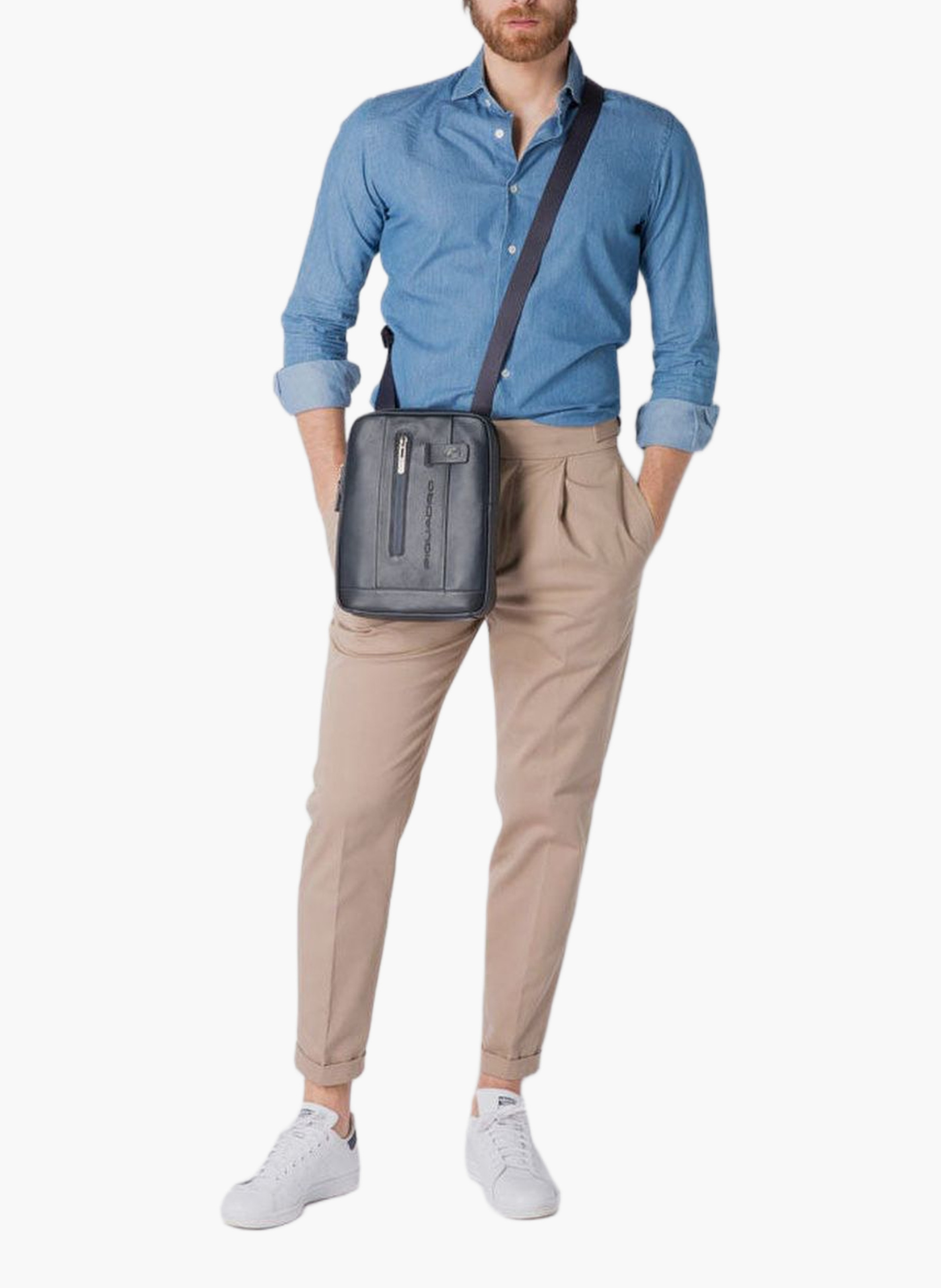 Sacoche homme PIQUADRO Gris