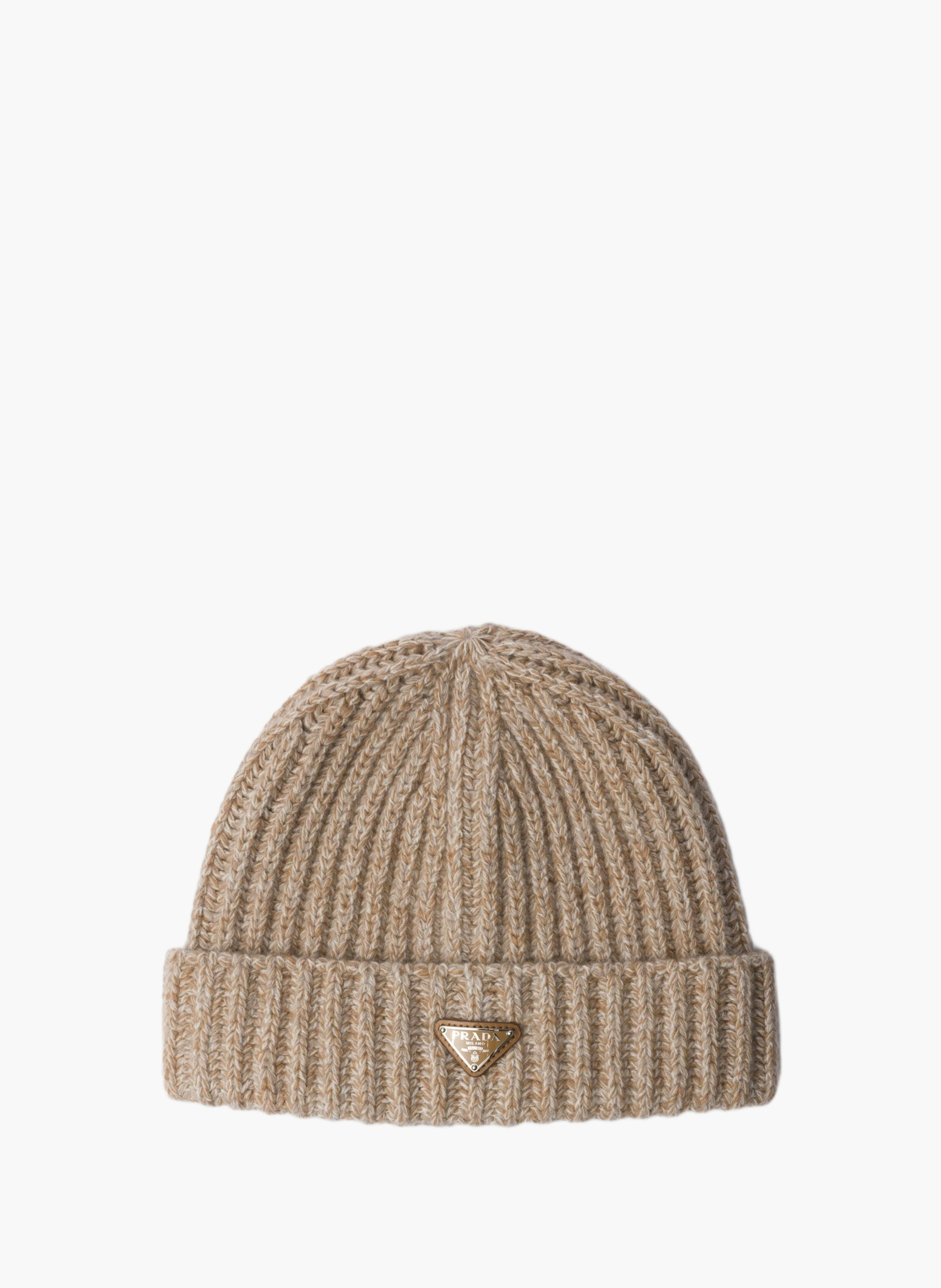 Bonnet en laine et cachemire mouliné PRADA Gris
