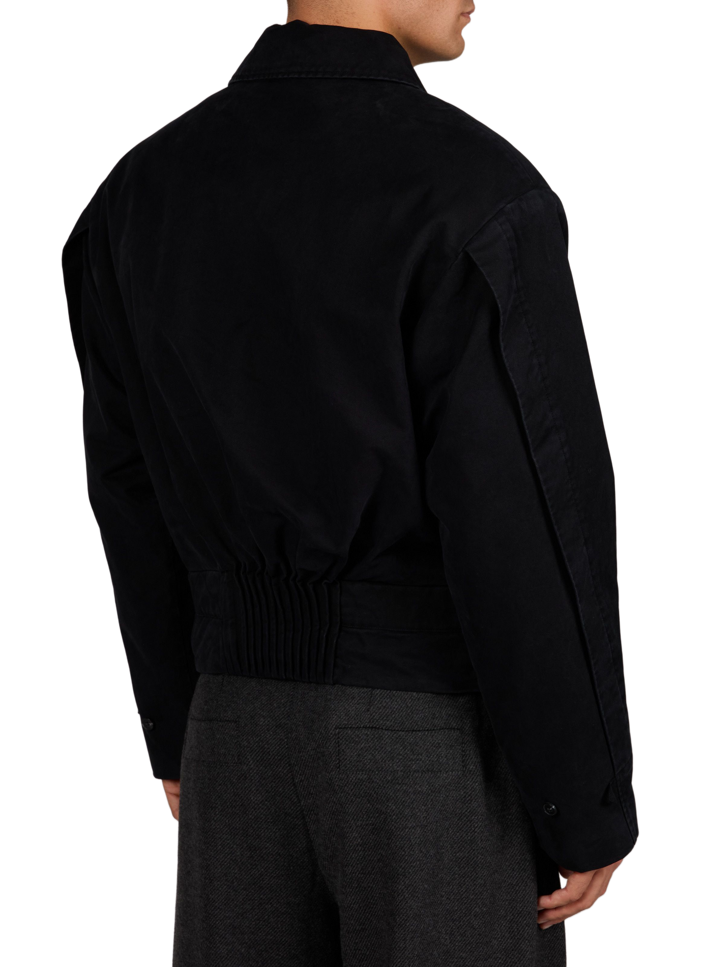 Straight cotton jacket with belt detail ENTIRE STUDIOS Black