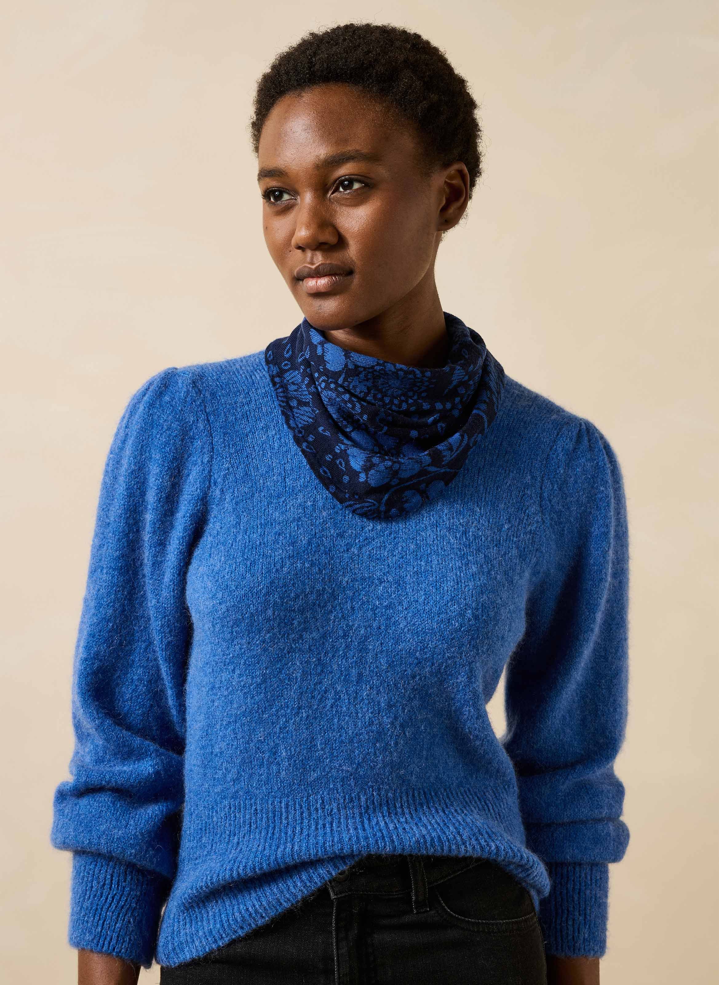 Driehoekige wollen sjaal LA FEE MARABOUTEE Blauw