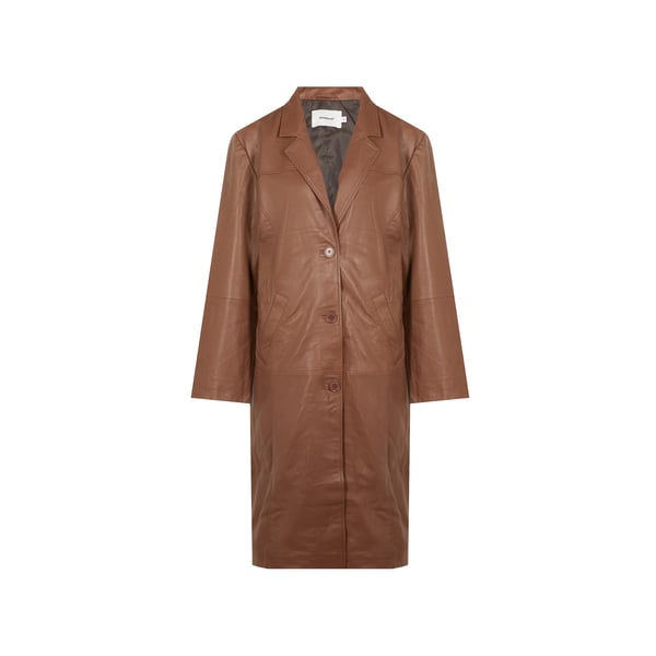 Veste mi-longue en cuir recyclé