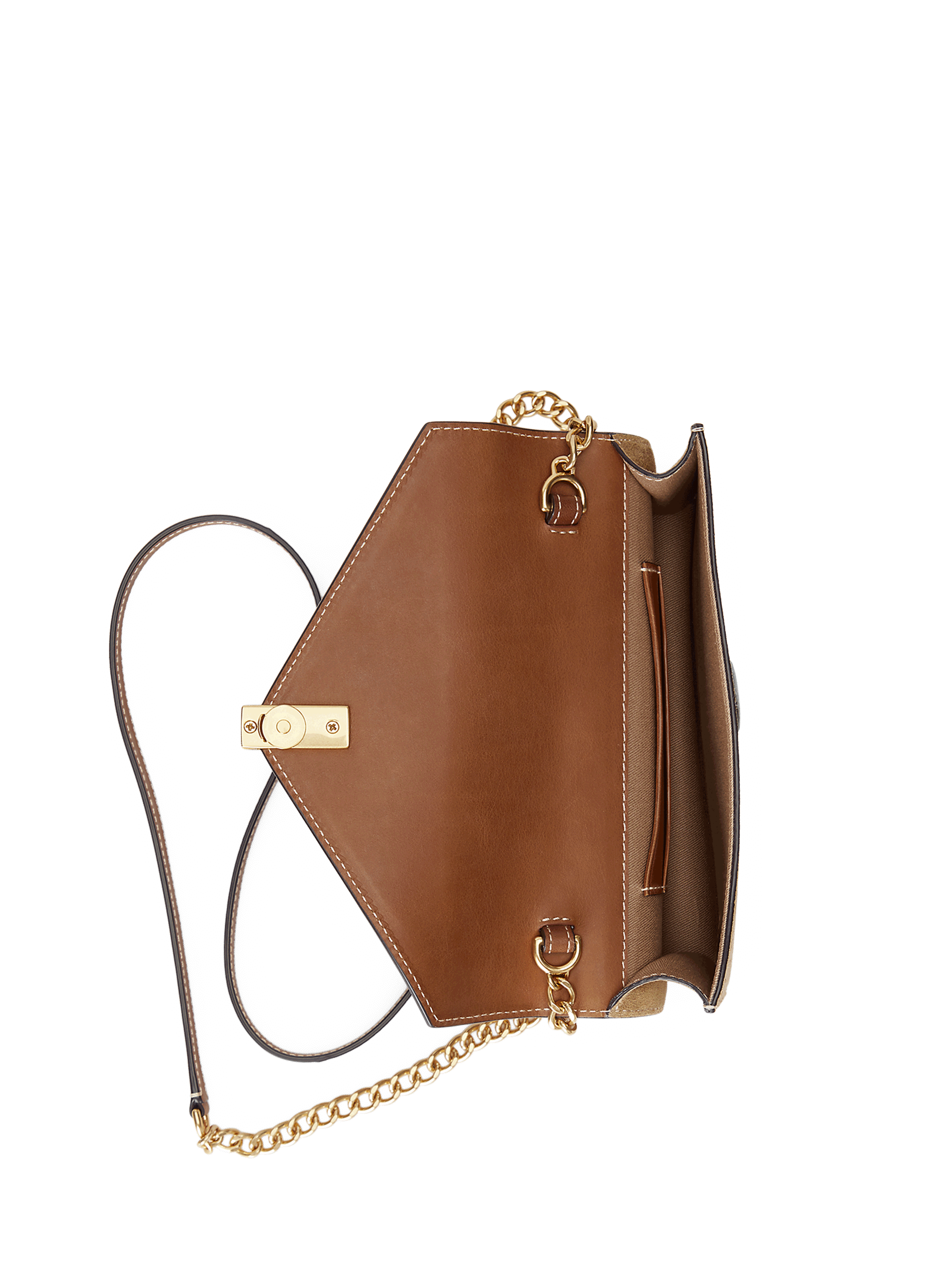 Pochette bandoulière en cuir POLO RALPH LAUREN Marron