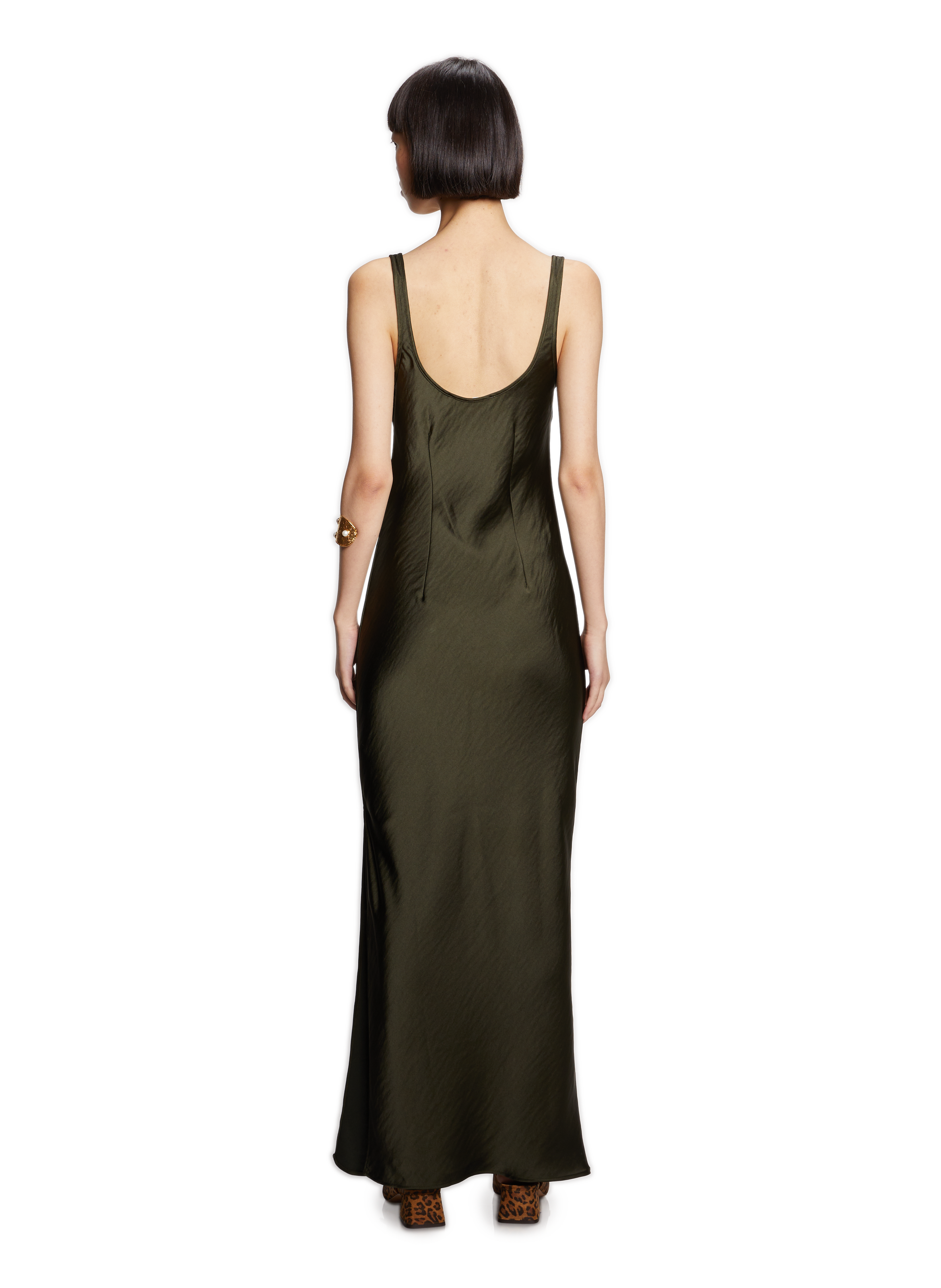 Satin maxi dress SAMSOE SAMSOE Green