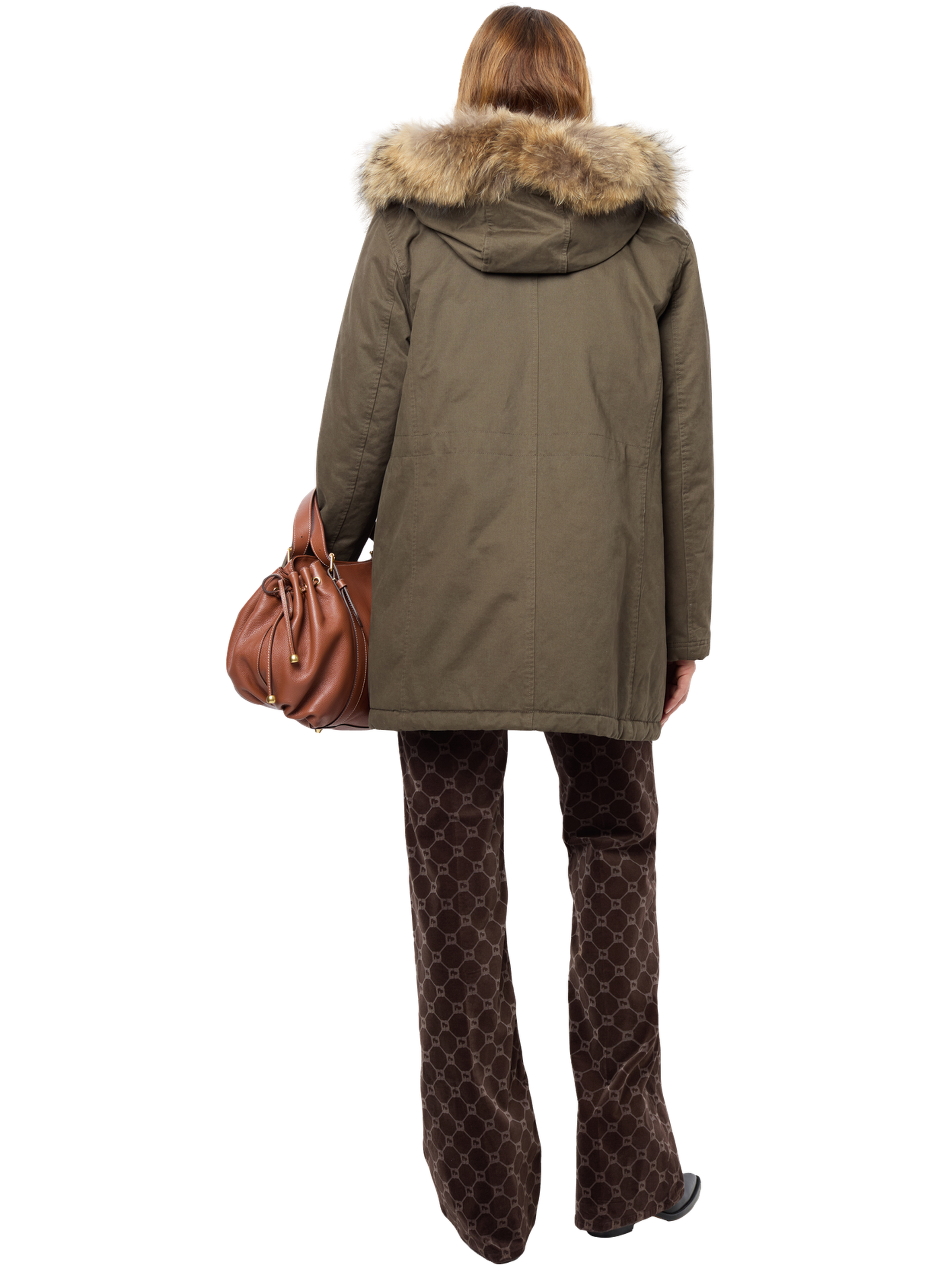 Parka mi-longue fourrée à capuche - loucine GERARD DAREL Vert