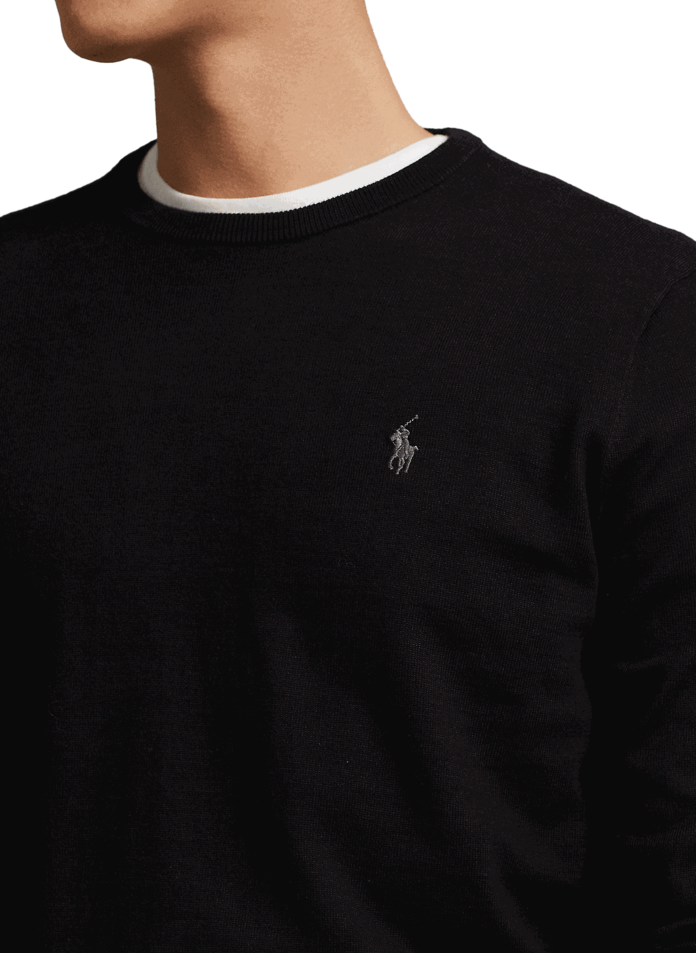 Sweatshirt slim en coton POLO RALPH LAUREN Noir