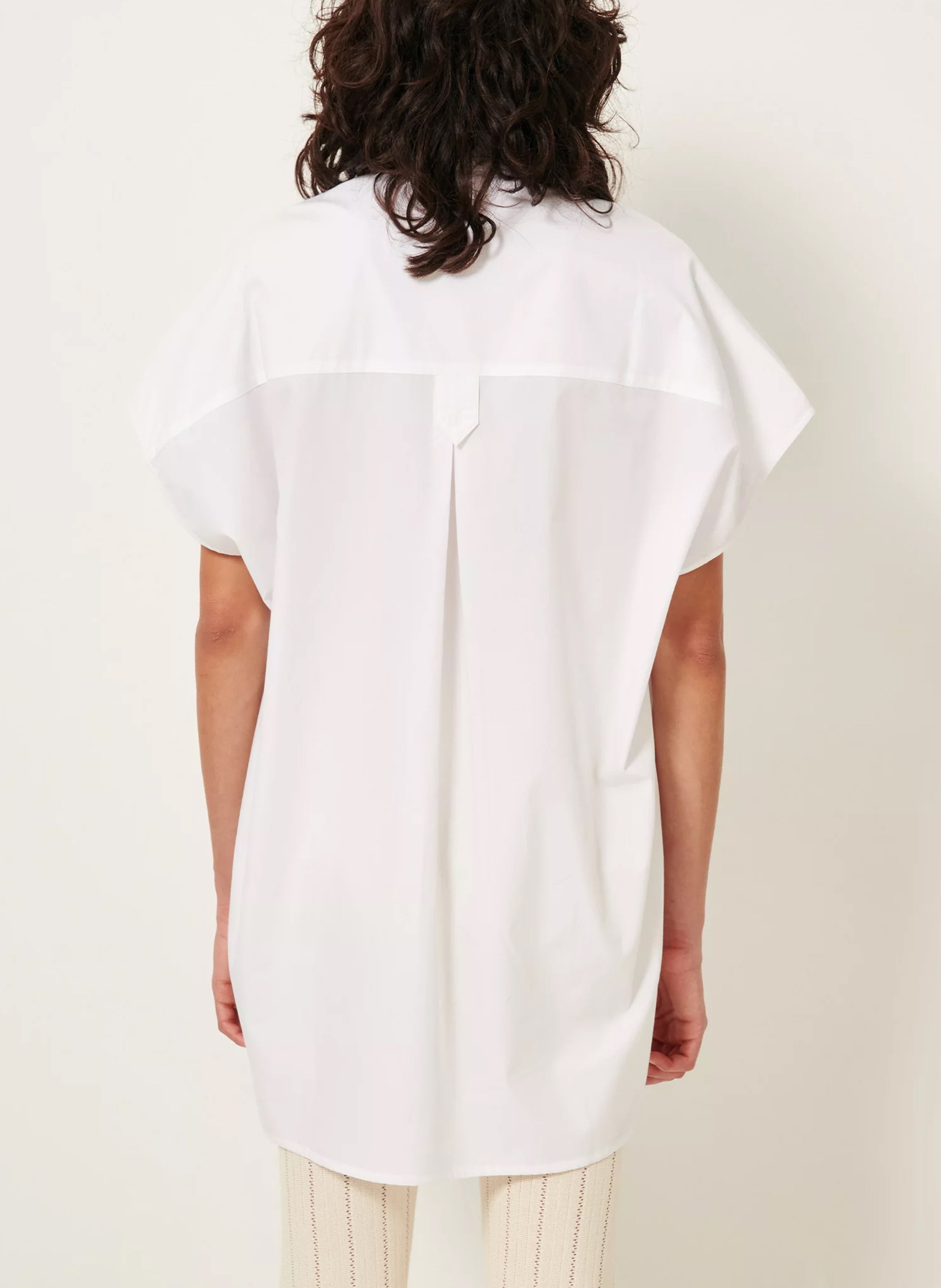 Robe chemise ample en coton hotaka SESSUN Blanc