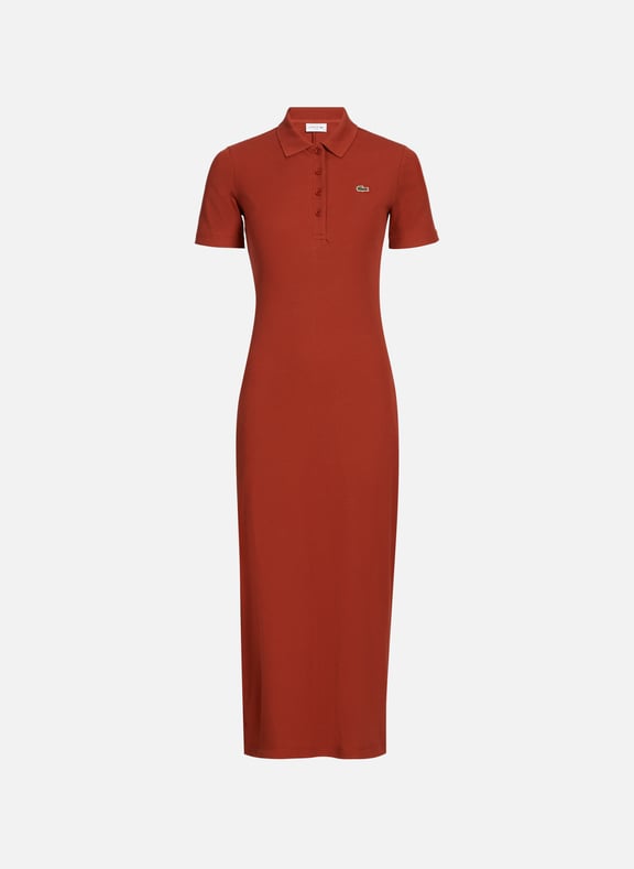 Robe longue en coton Rouge by LACOSTE LACOSTE Robe longue en coton Rouge